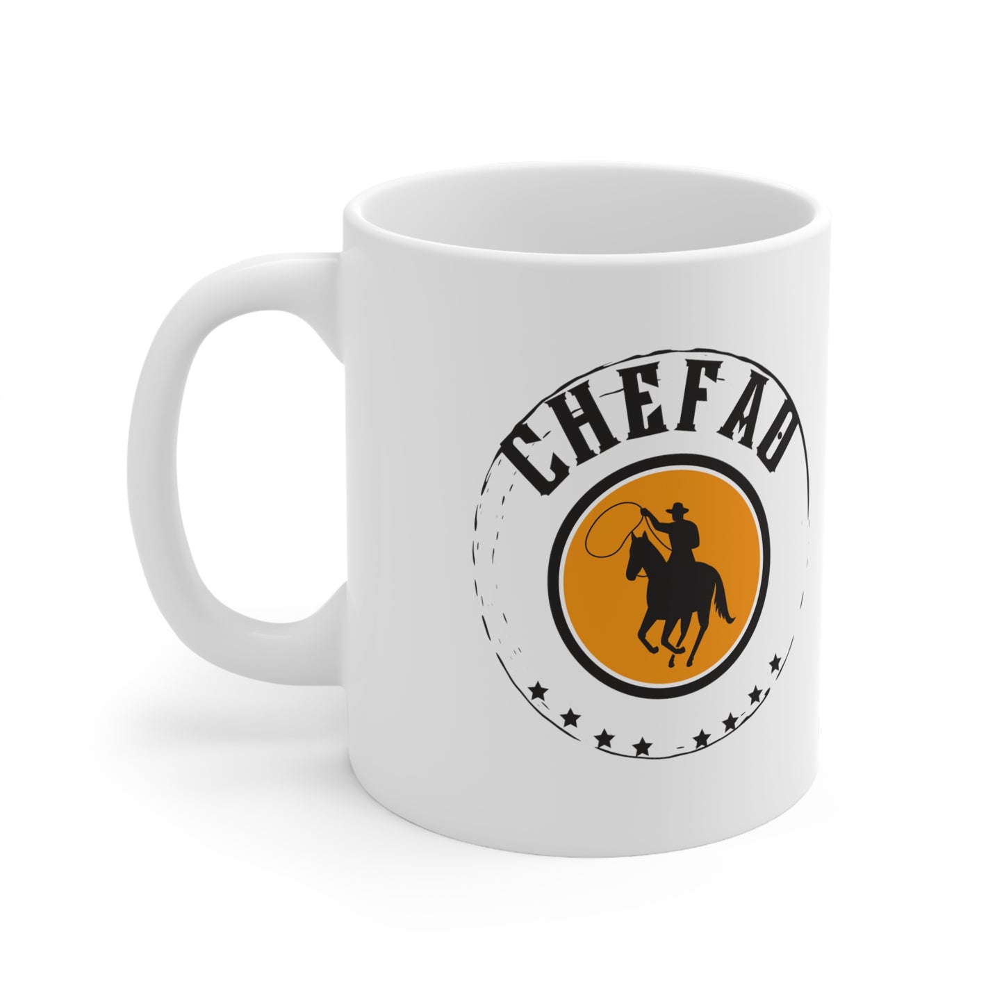 Chefao Cowboy II, White Coffee Mug, 11oz