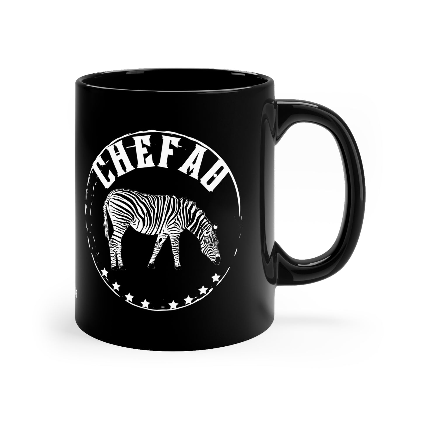 Chefao Zebra I, Black Coffee Mug, 11oz