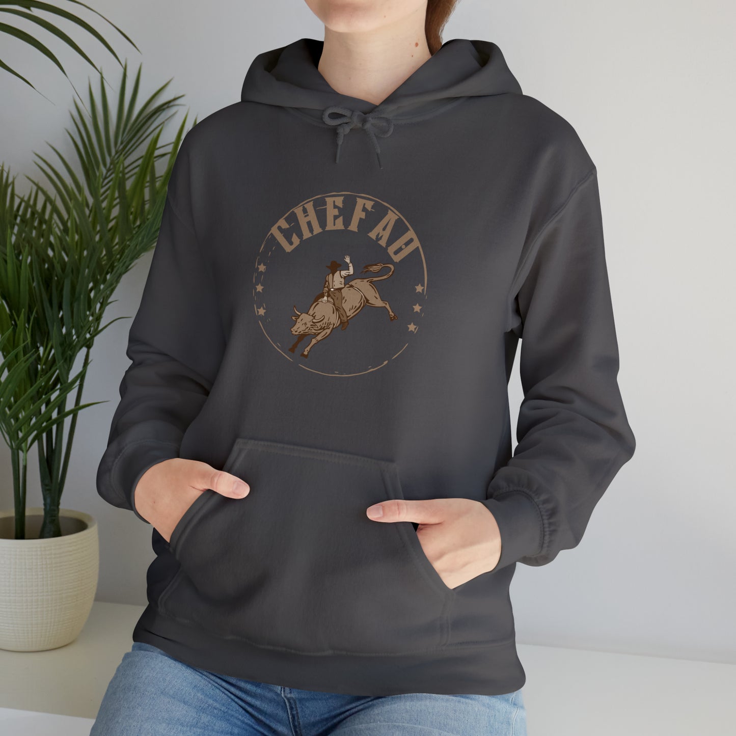 Chefao Bull Riding I, Unisex Heavy Blend Hooded Sweatshirt