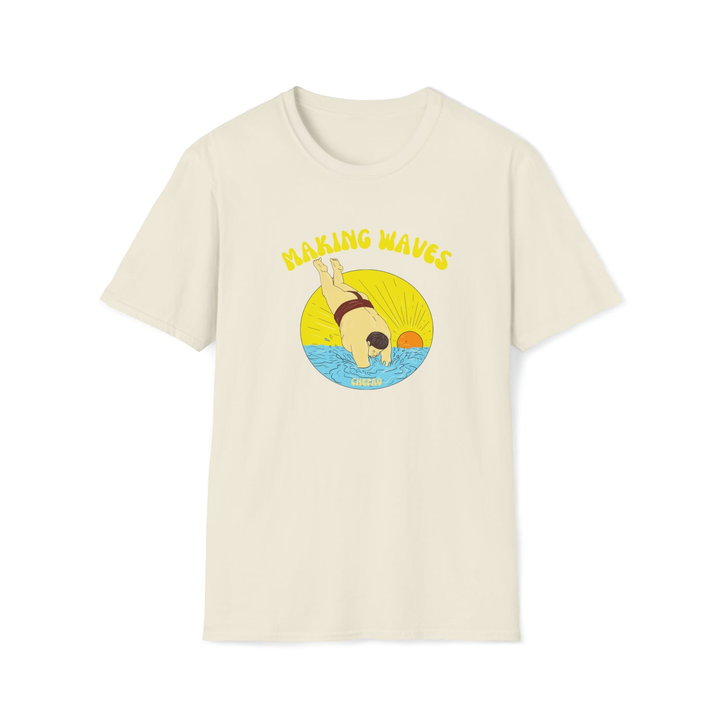 Sumo Making Waves, Unisex Softstyle T-Shirt