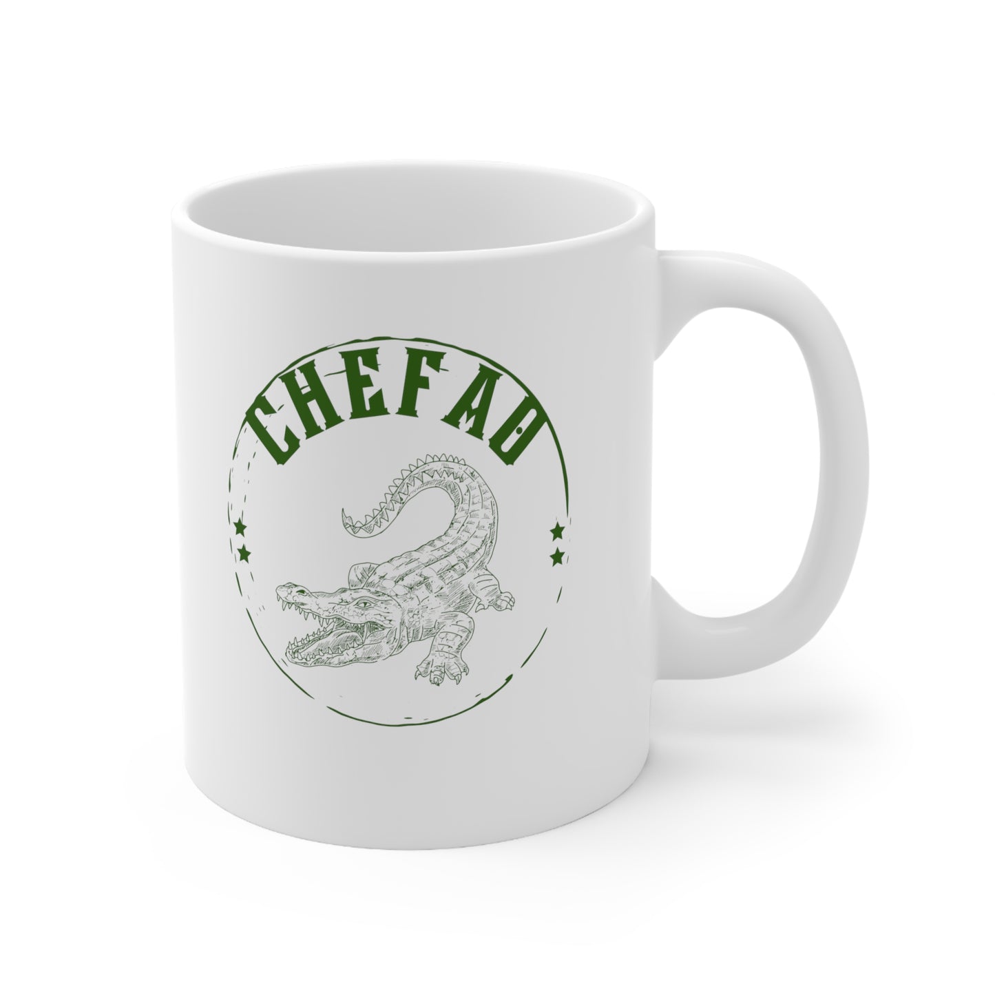 Chefao Alligator I, White Coffee Mug, 11oz