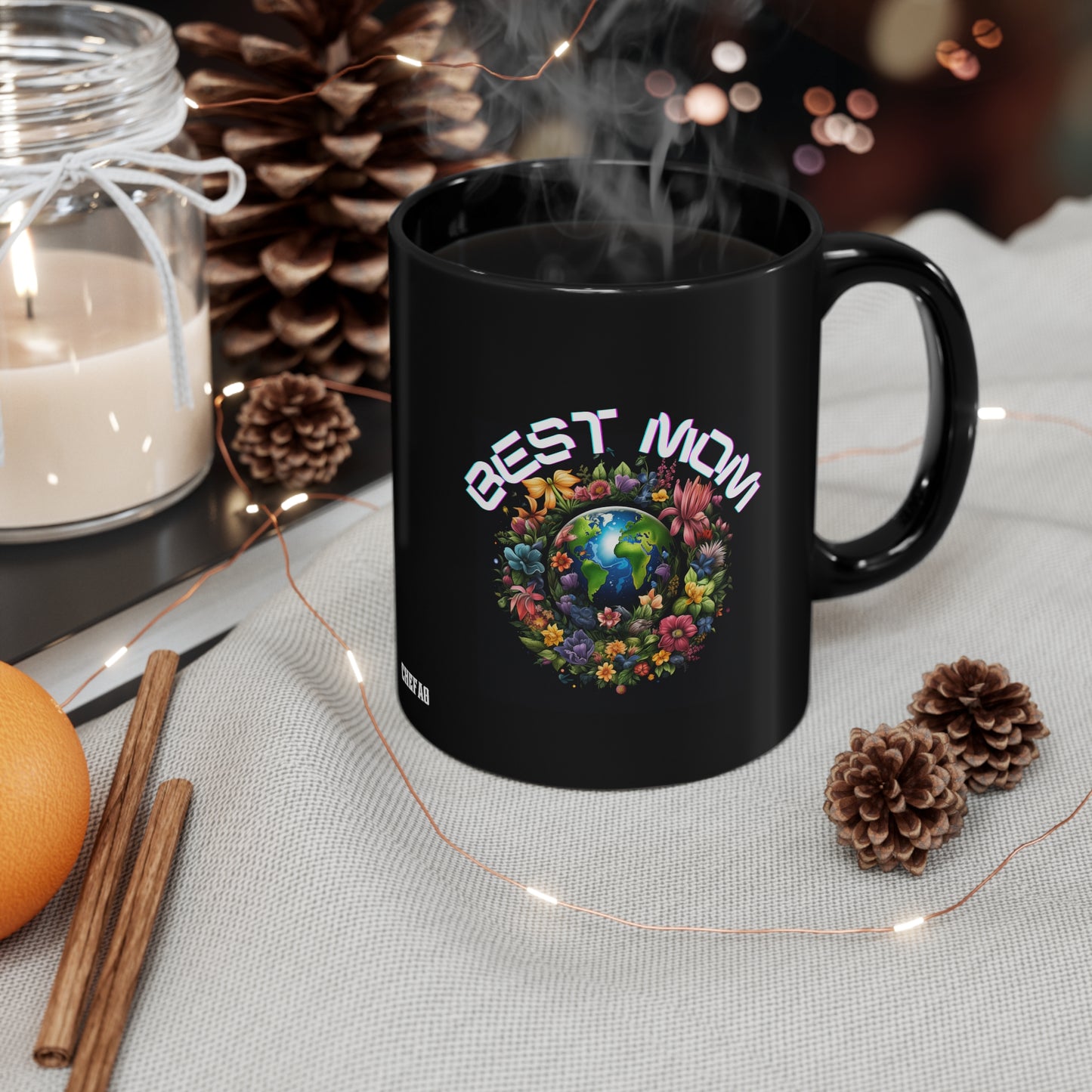 Best Mom on Earth, 11oz Black Coffee Mug