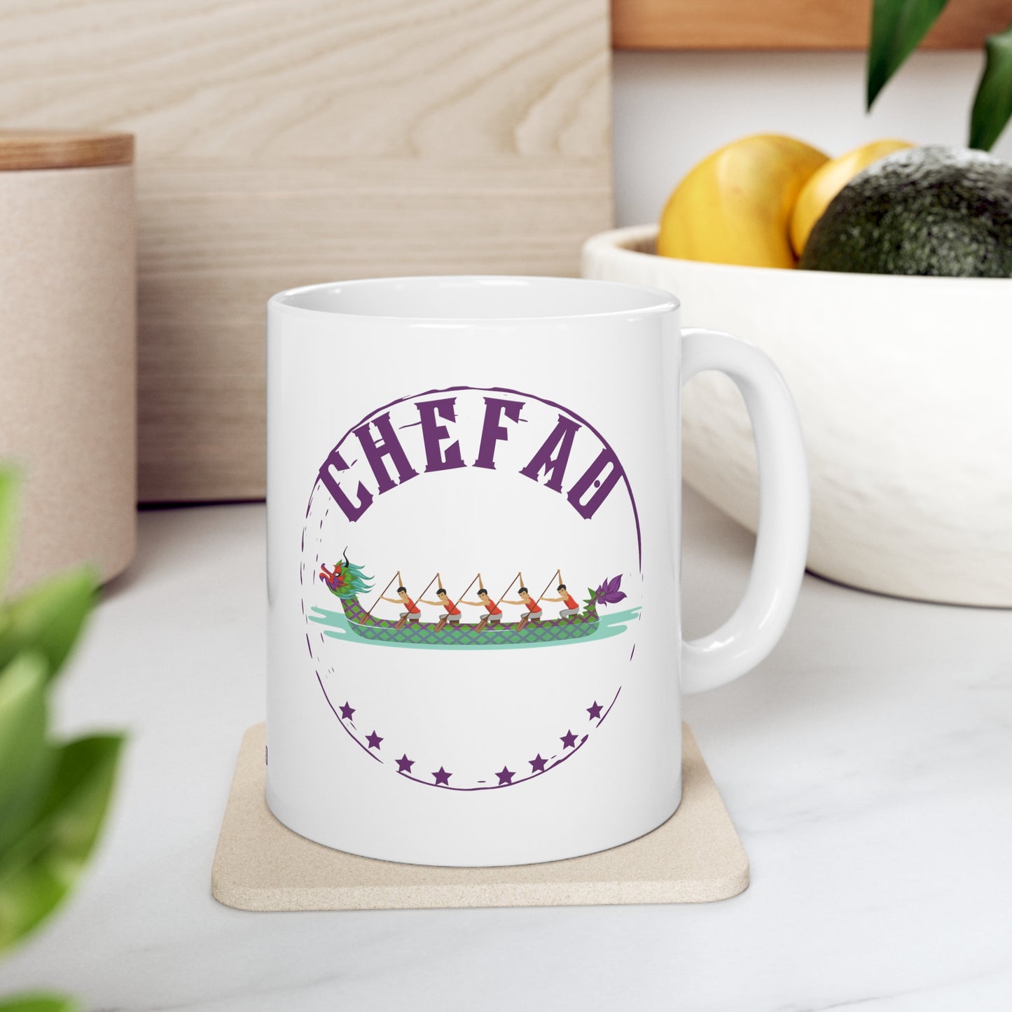 Chefao Dragonboat IV, White Coffee Mug, 11oz