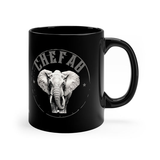 Chefao Elephant I, Black Coffee Mug, 11oz