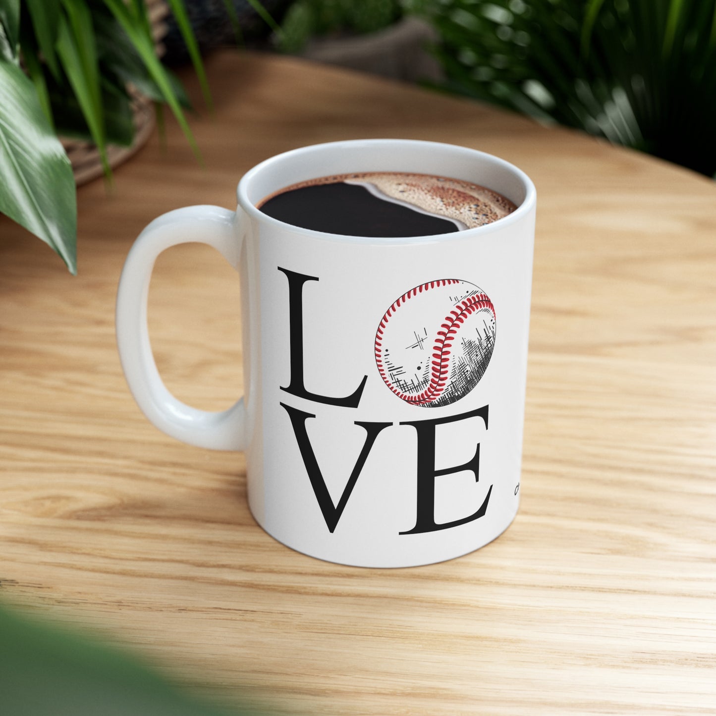 Chefao Love Baseball I, White Coffee Mug, 11oz