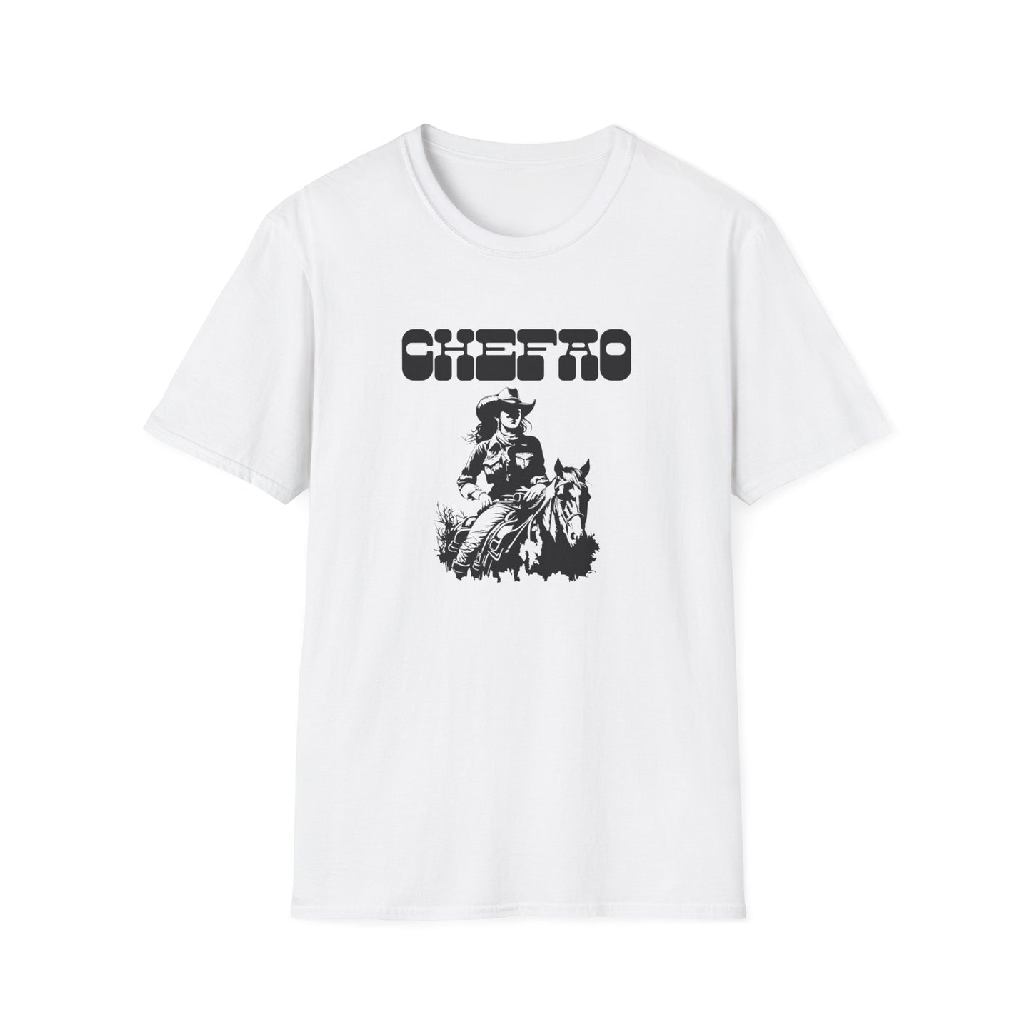 Chefao Cowgirl V, Unisex Softstyle T-Shirt