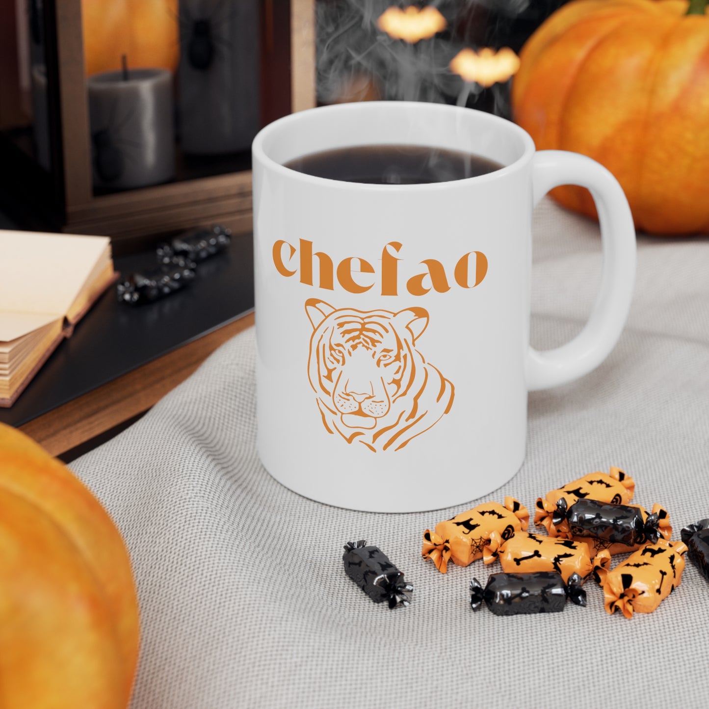 Chefao Tiger I, White Coffee Mug, 11oz