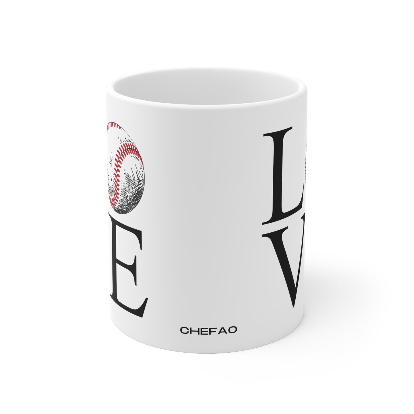 Chefao Love Baseball I, White Coffee Mug, 11oz