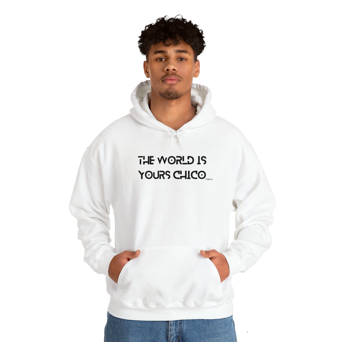 The World is Yours Chico, Unisex Heavy Blend Hooded Sweatshirt