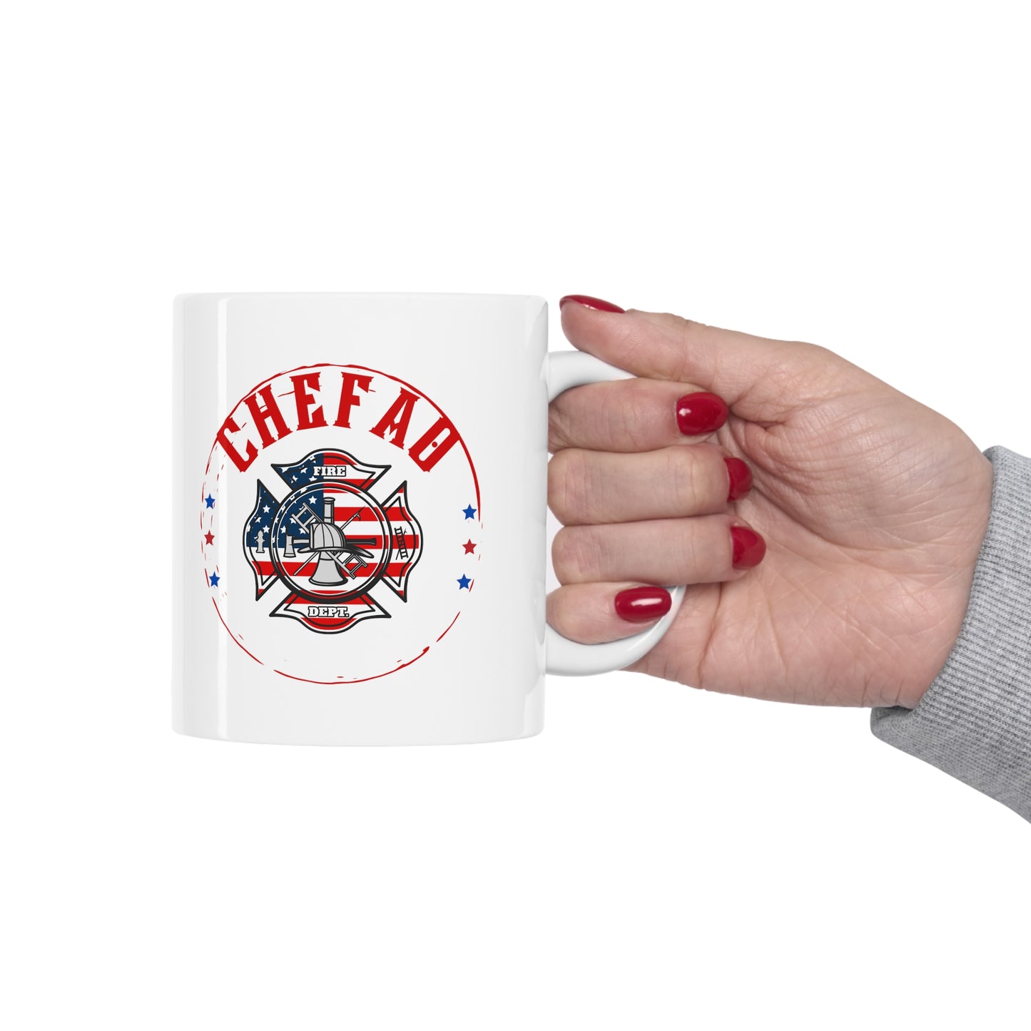 Chefao Fire II, White Coffee Mug, 11oz