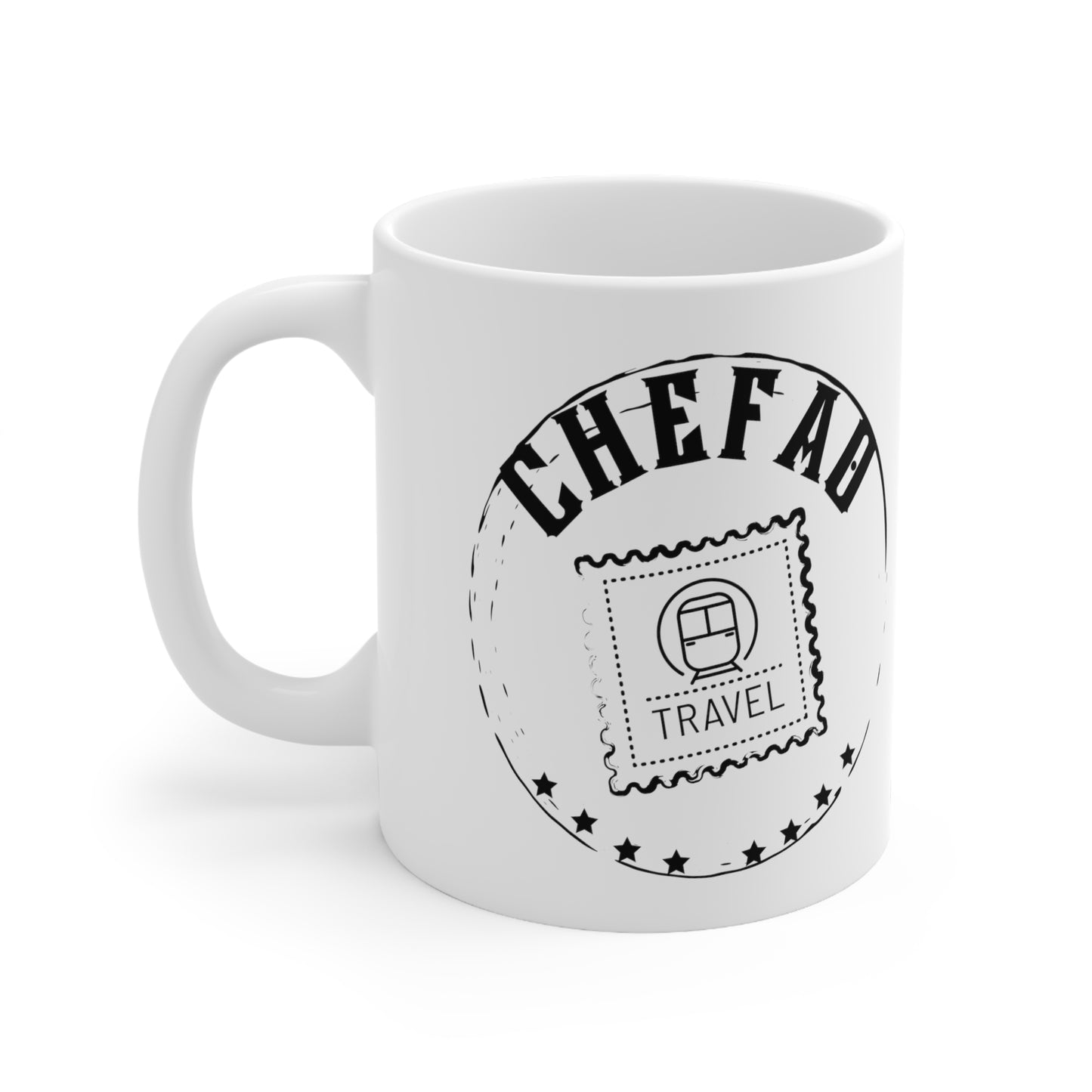 Chefao Travel II, White Coffee Mug, 11oz