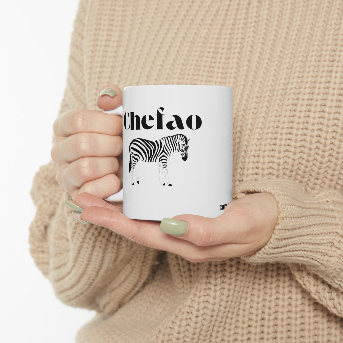 Chefao Zebra II, White Coffee Mug, 11oz