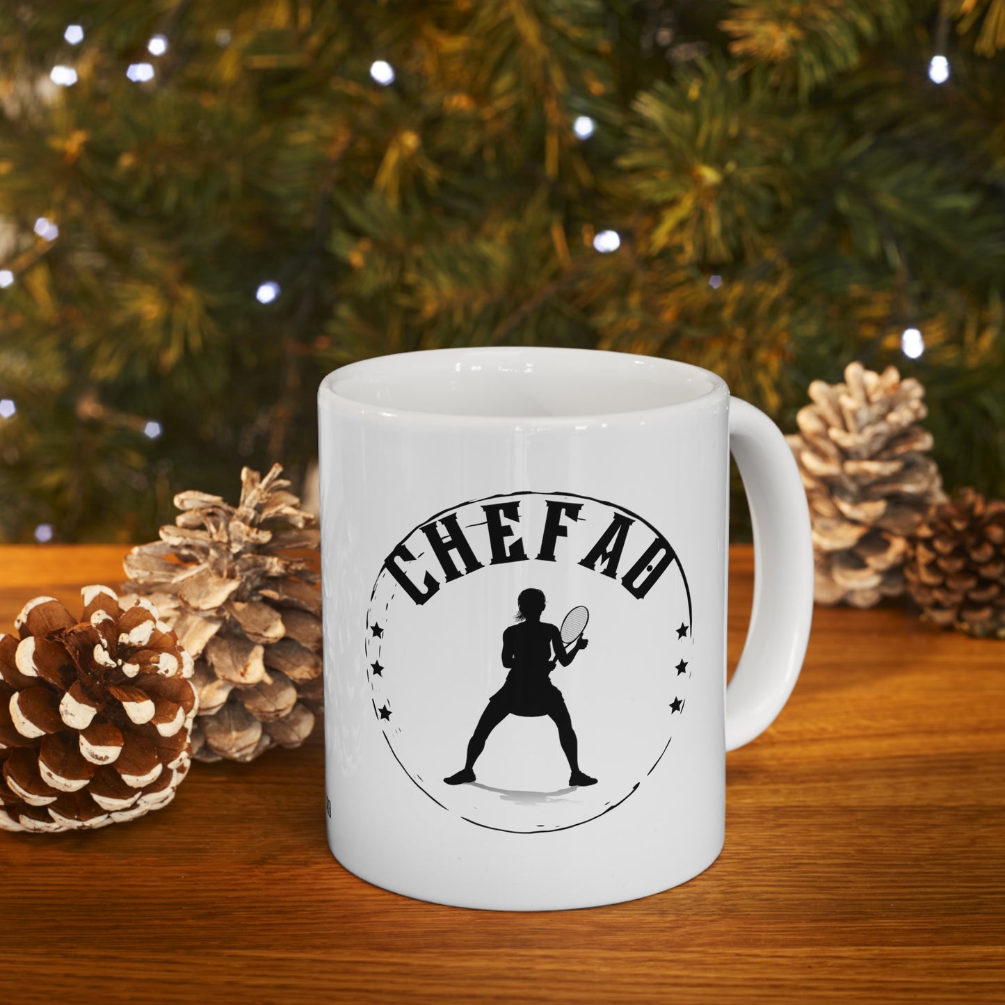 Chefao Tennis IV, White Coffee Mug, 11oz