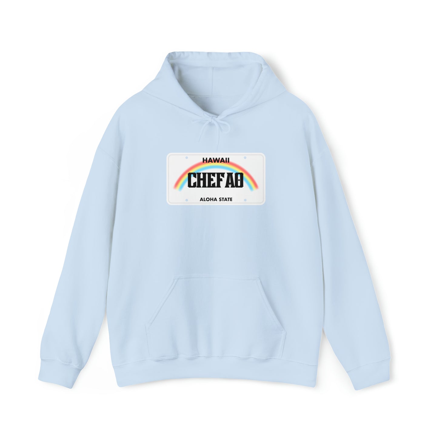 Chefao Hawaii License Plate I, Unisex Heavy Blend Hooded Sweatshirt