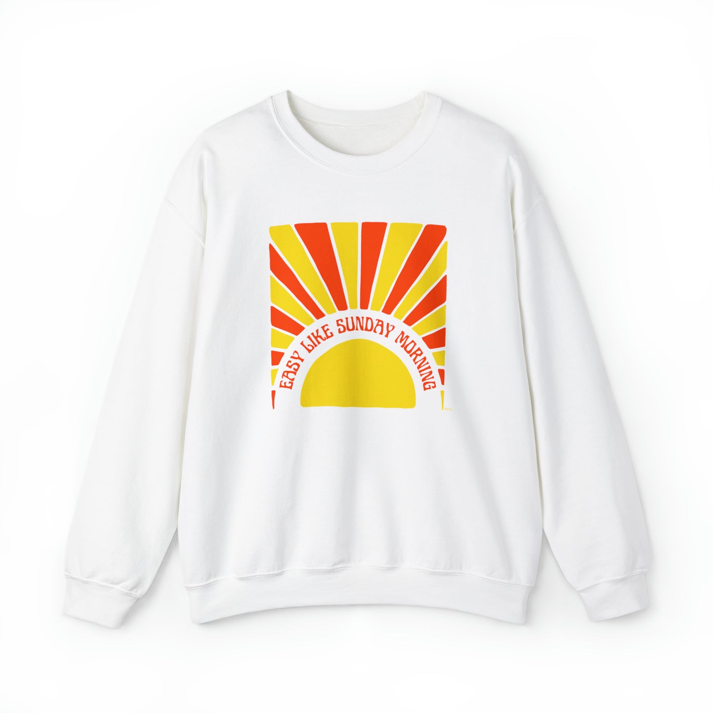 Easy Like Sunday Morning Orange & Yellow, Unisex Heavy Blend Crewneck Sweatshirt