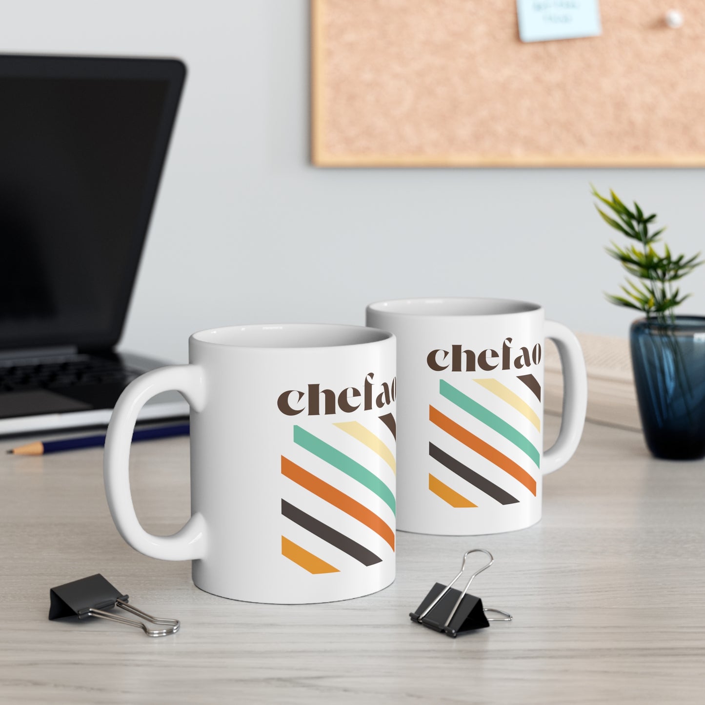 Chefao Retro III, White Coffee Mug, 11oz