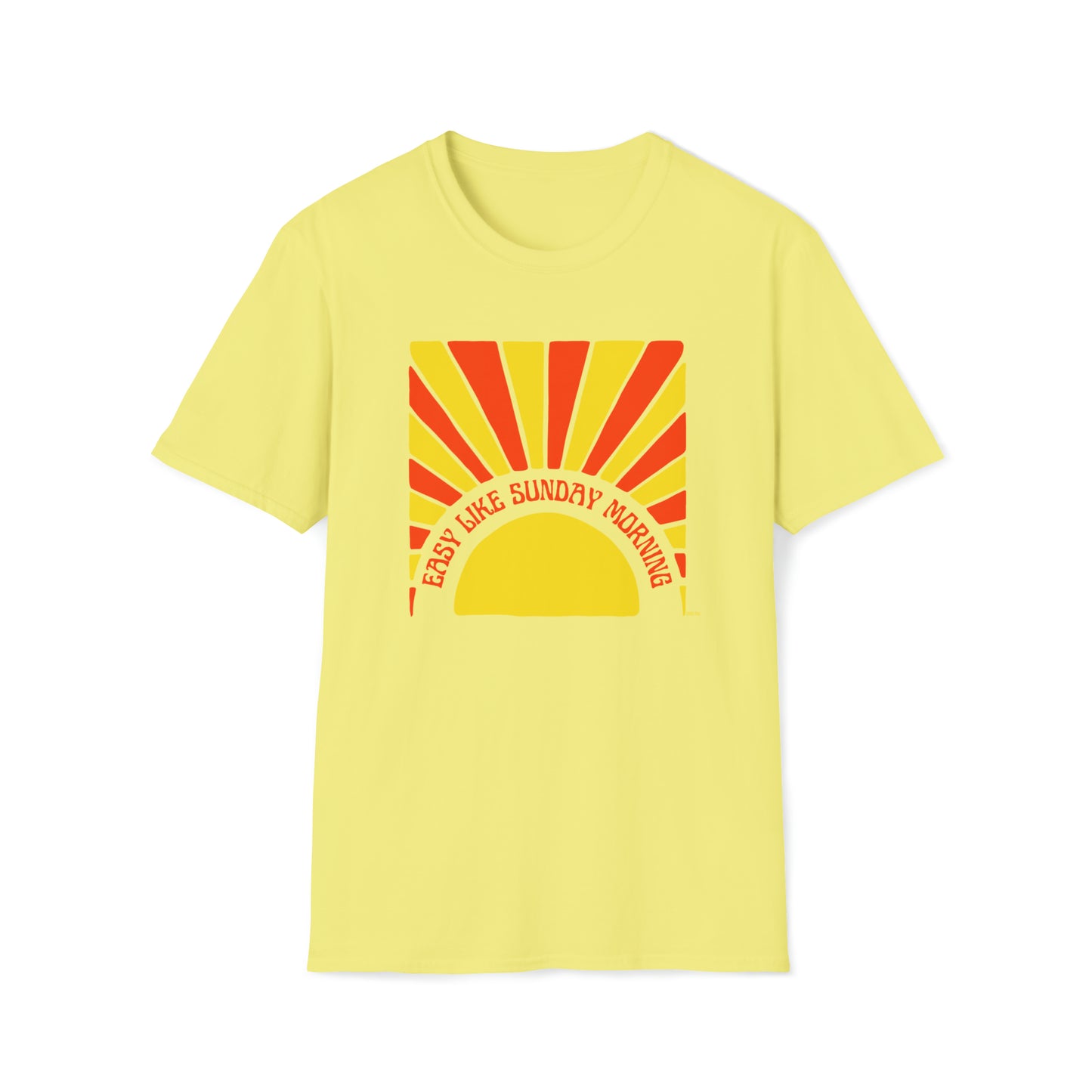 Easy Like Sunday Morning Red & Yellow, Unisex Softstyle T-Shirt