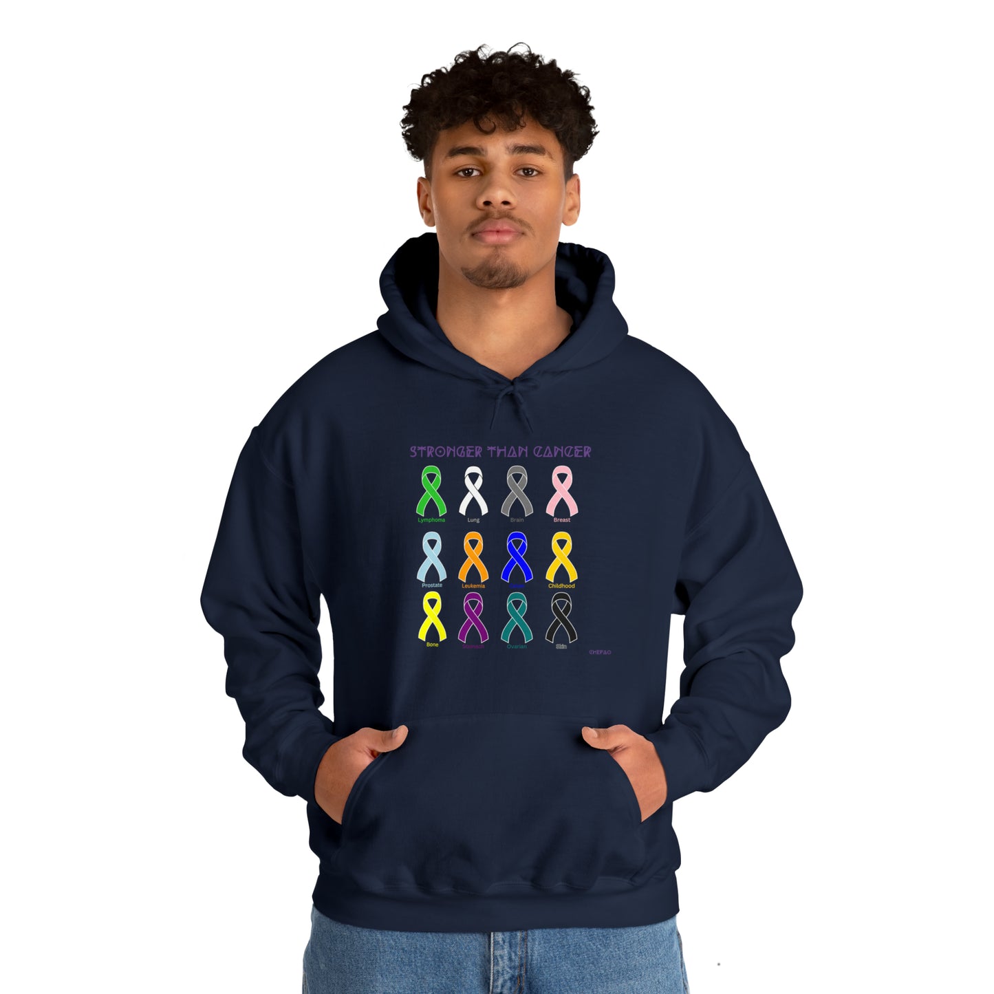 Chefao Stronger Than Cancer I, Unisex Heavy Blend™ Hooded Sweatshirt