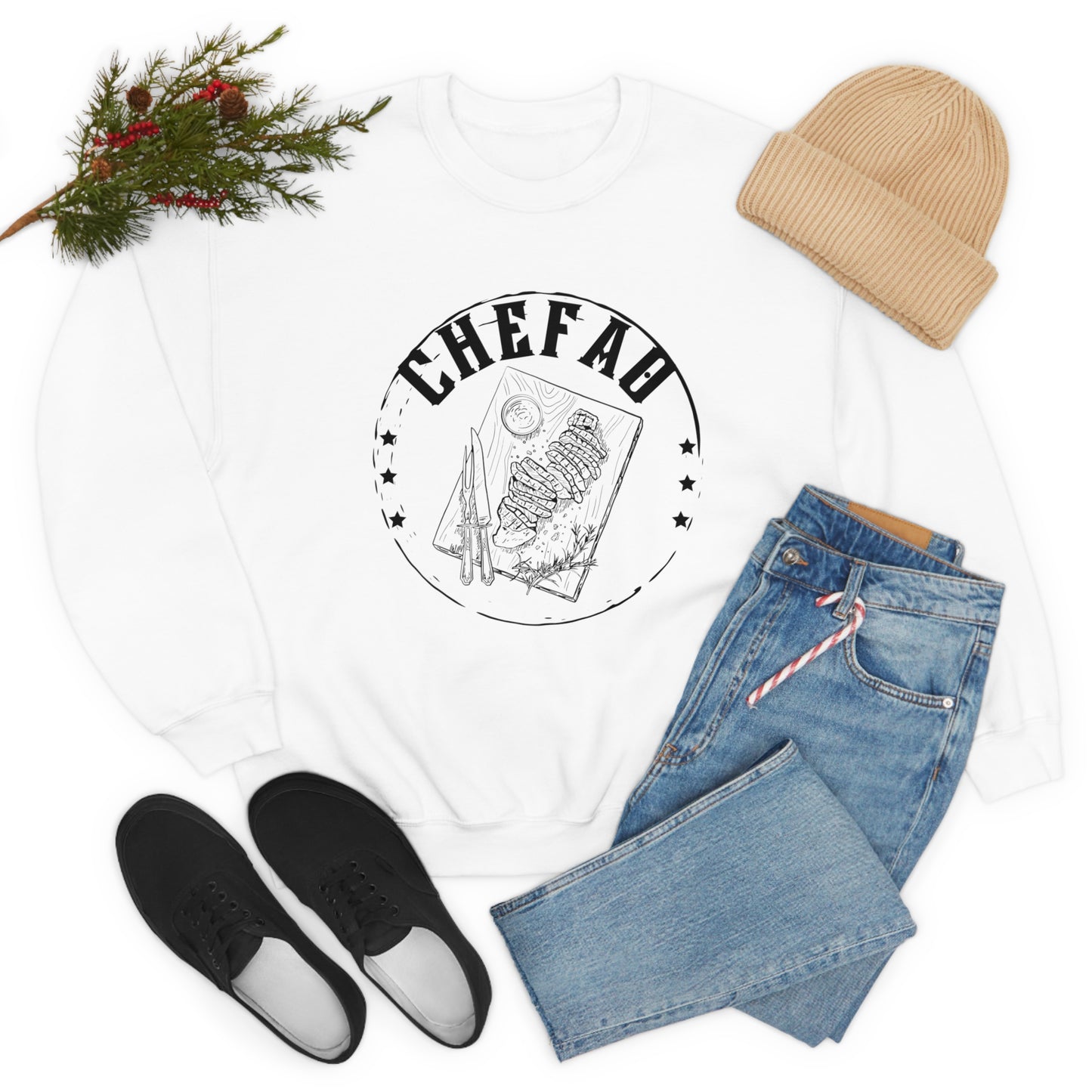 Chefao Barbque, Unisex Heavy Blend Crewneck Sweatshirt