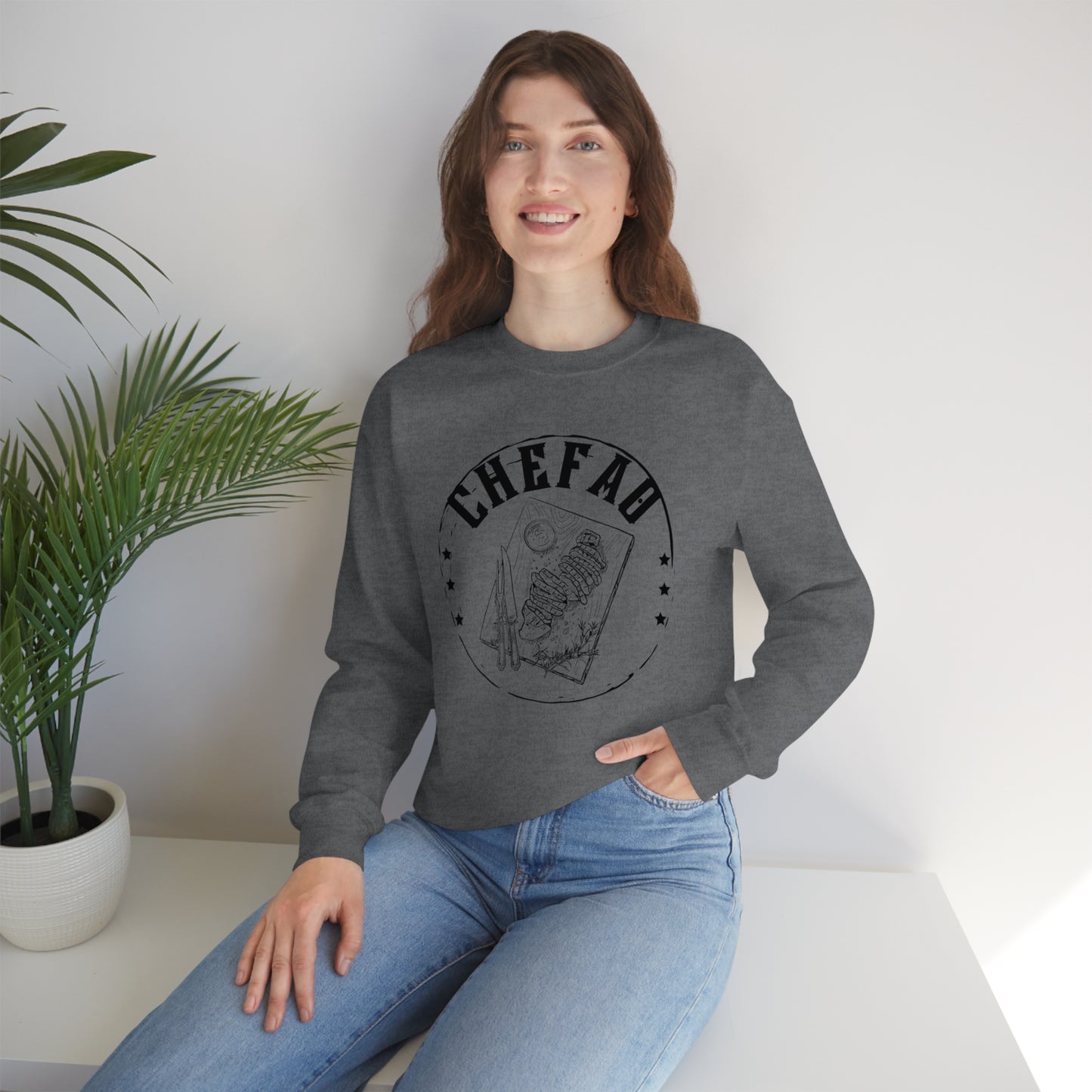 Chefao Barbque, Unisex Heavy Blend Crewneck Sweatshirt