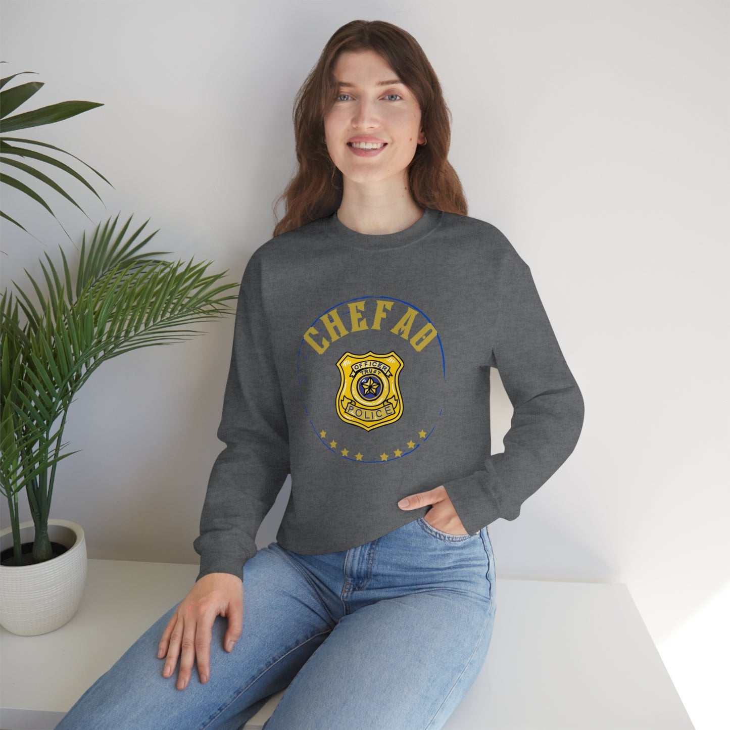 Chefao Police I, Unisex Heavy Blend Crewneck Sweatshirt