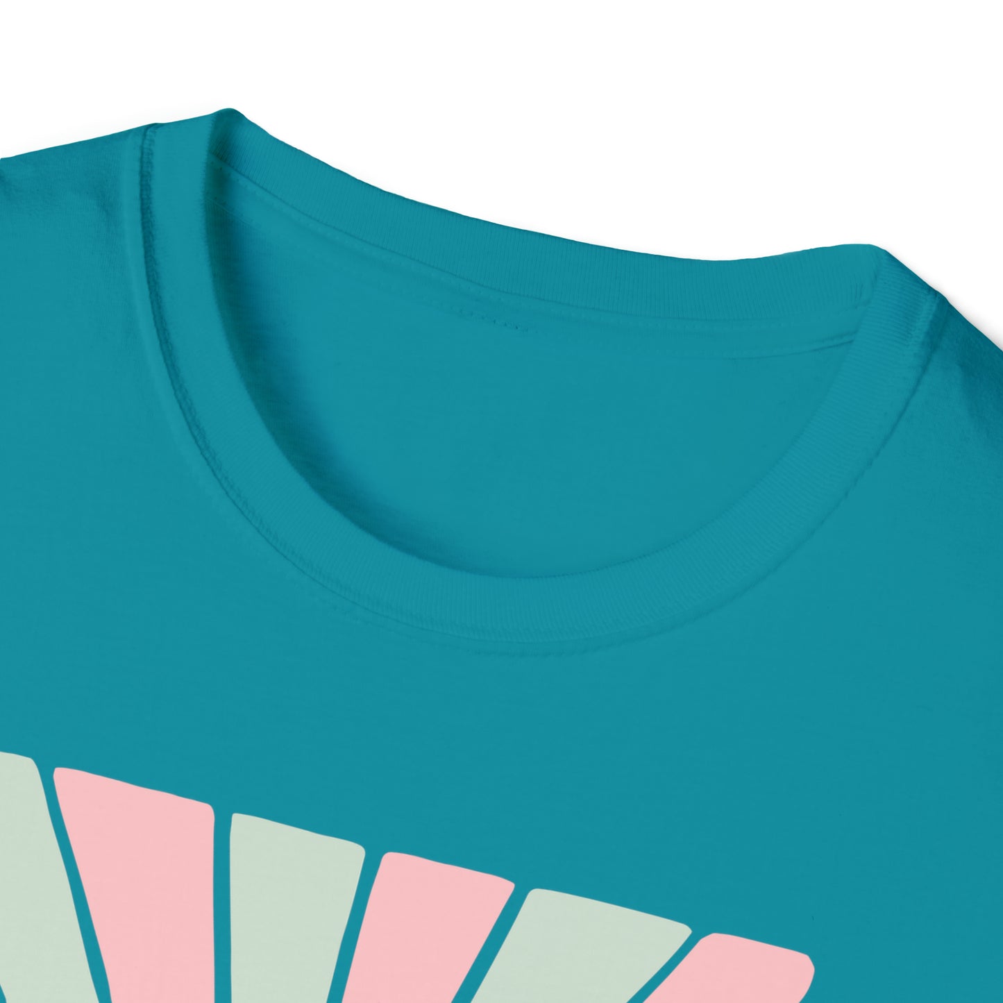 Easy Like Sunday Morning Pink & Green, Unisex Softstyle T-Shirt