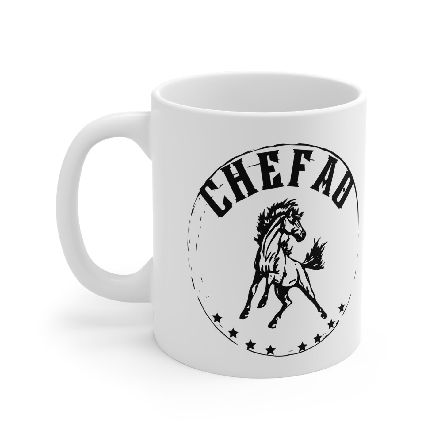 Chefao Horse II, White Coffee Mug, 11oz