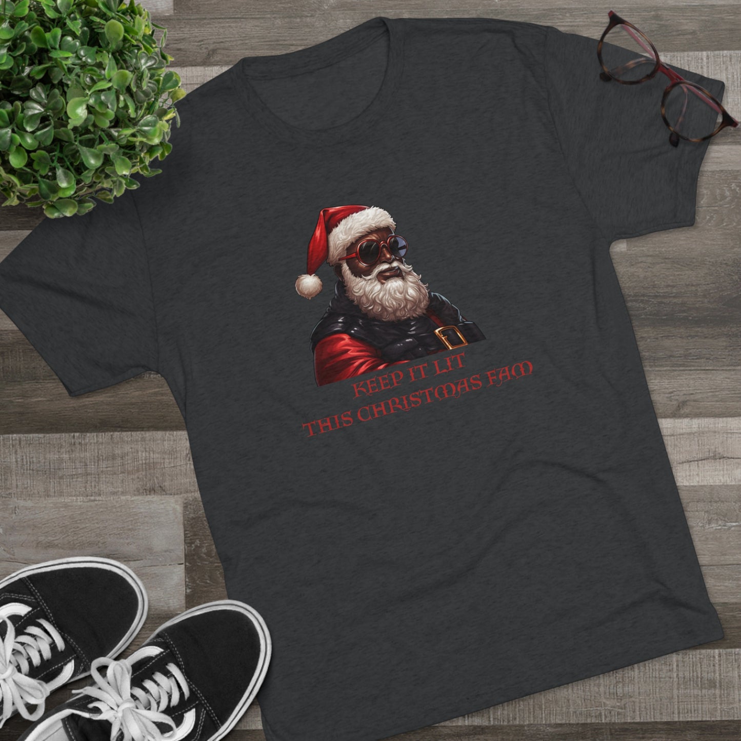 Keep It Lit This Christmas Fam, Unisex Tri-Blend Crew Tee