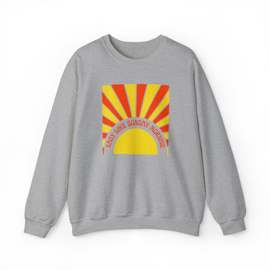 Easy Like Sunday Morning Orange & Yellow, Unisex Heavy Blend Crewneck Sweatshirt