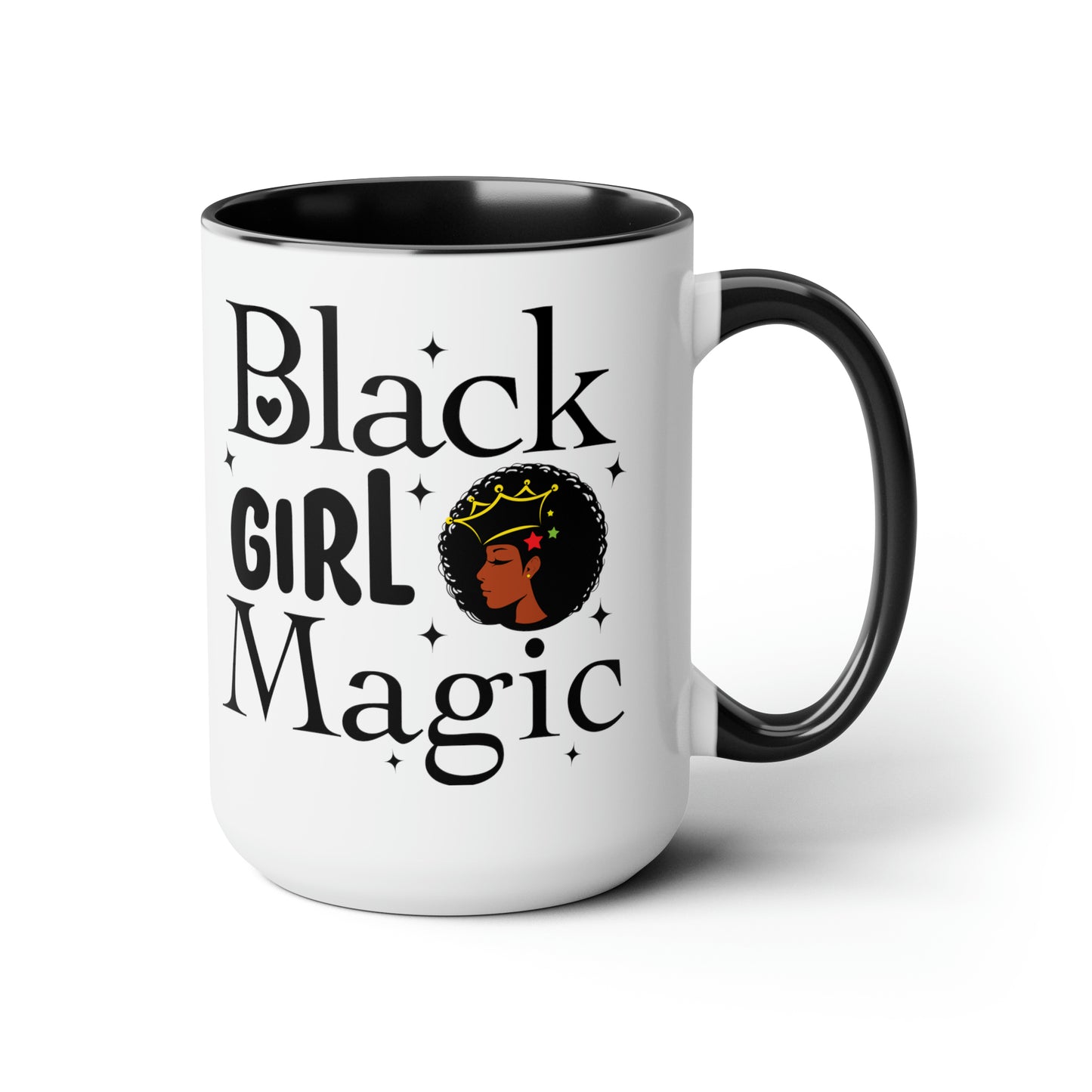 Chefao Black Girl Magic I, Two-Tone Coffee Mugs, 15oz