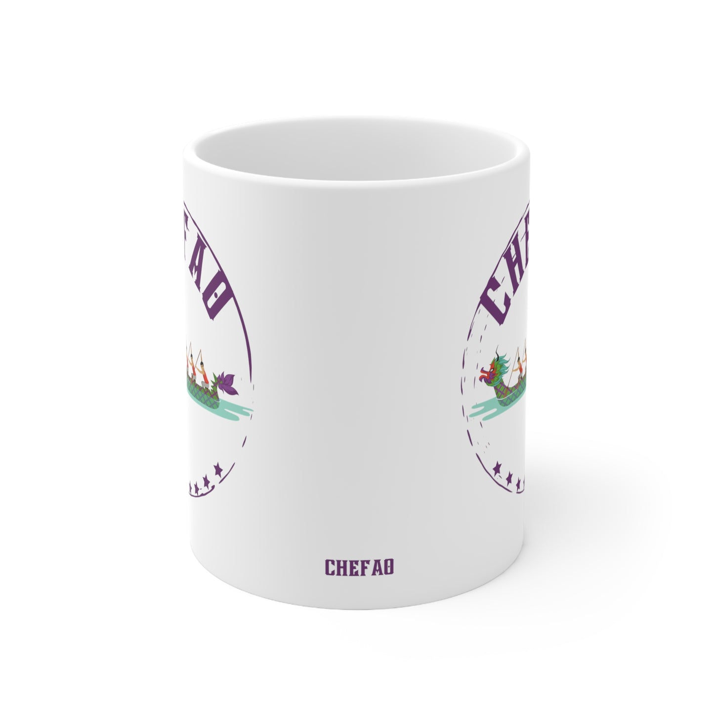 Chefao Dragonboat IV, White Coffee Mug, 11oz