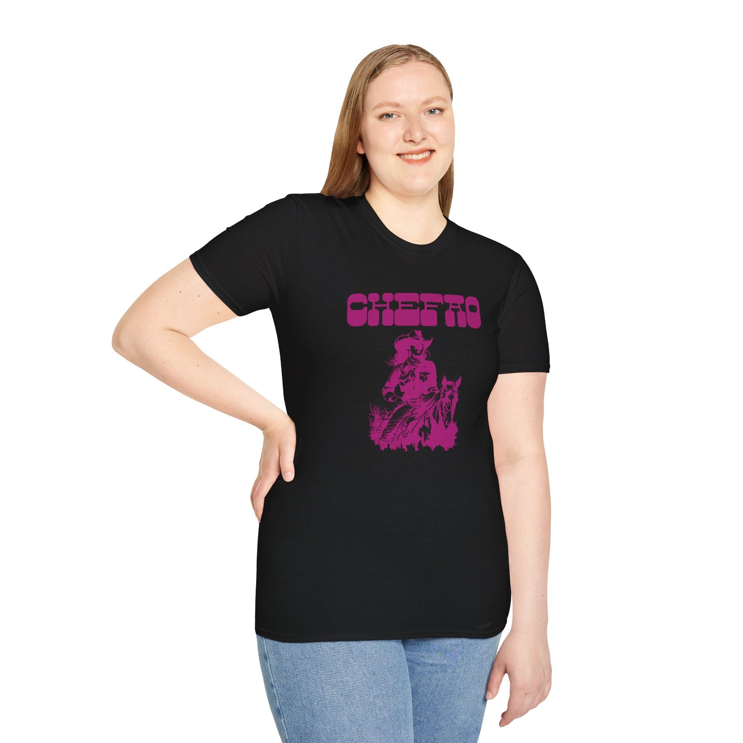 Chefao Cowgirl V, Unisex Softstyle T-Shirt