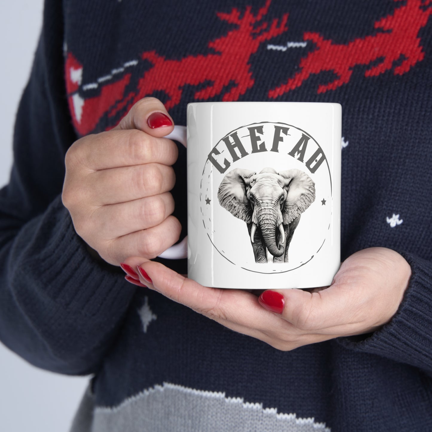 Chefao Elephant I, White Coffee Mug, 11oz