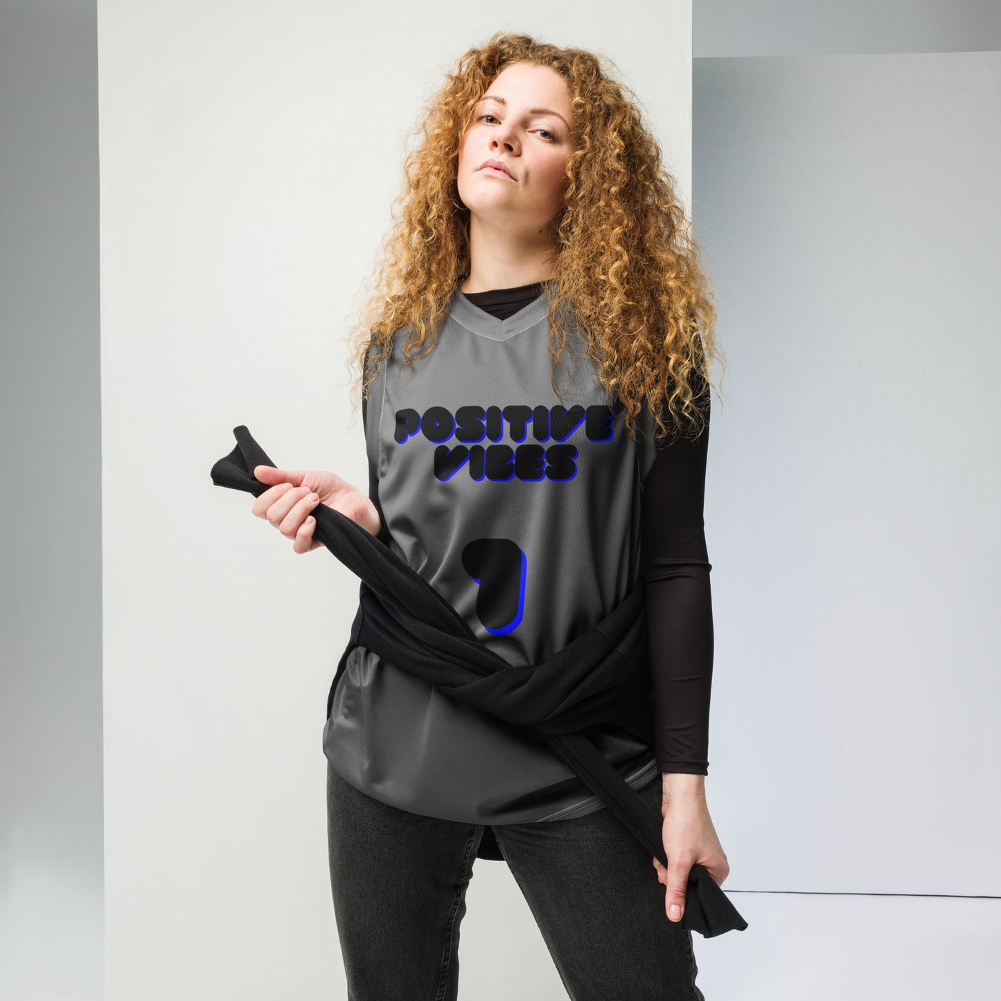 Chefao Positive Vibes I, Recycled unisex basketball jersey