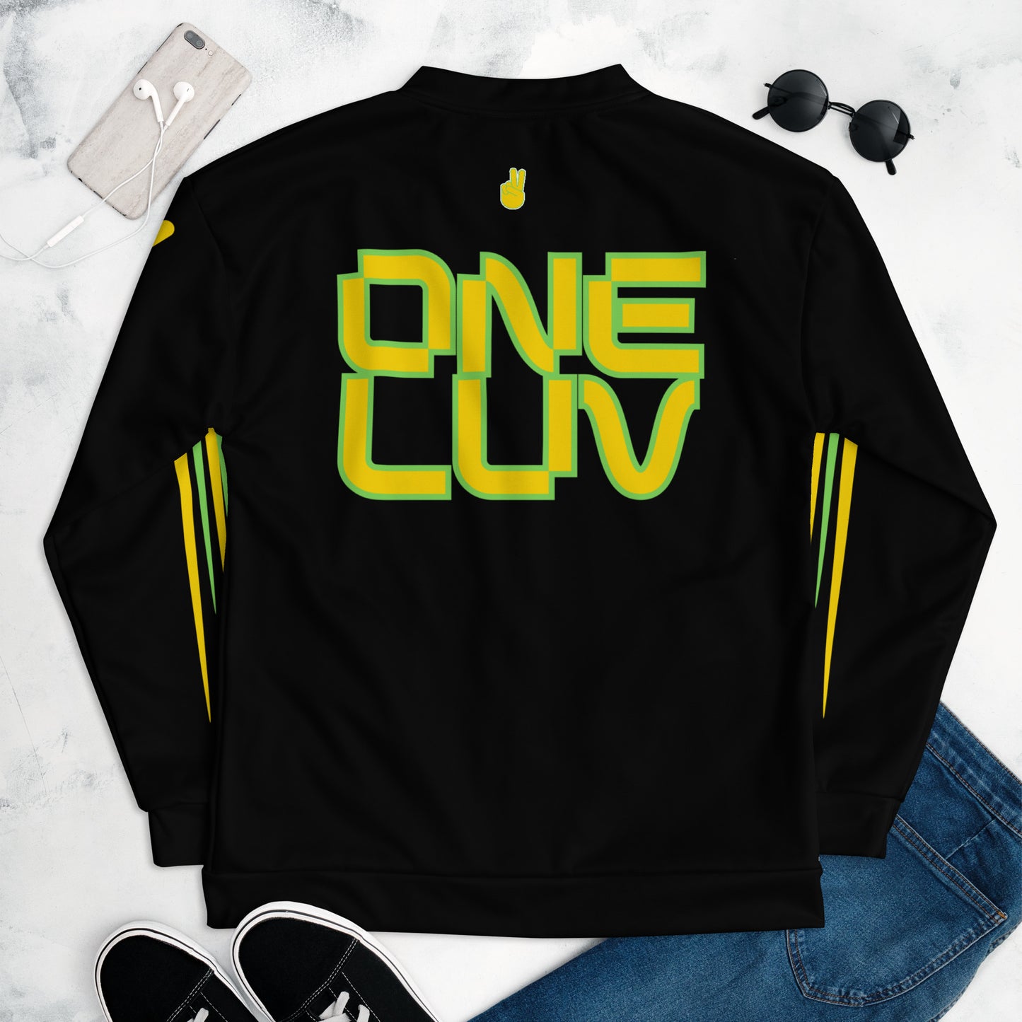 Chefao One Luv I, Unisex Bomber Jacket Black