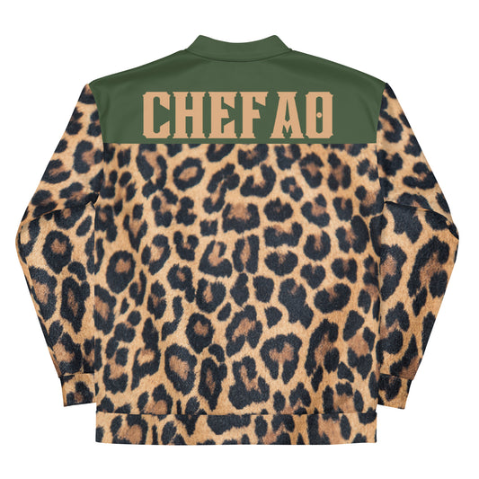 Chefao Leopard Print I, Unisex Bomber Jacket