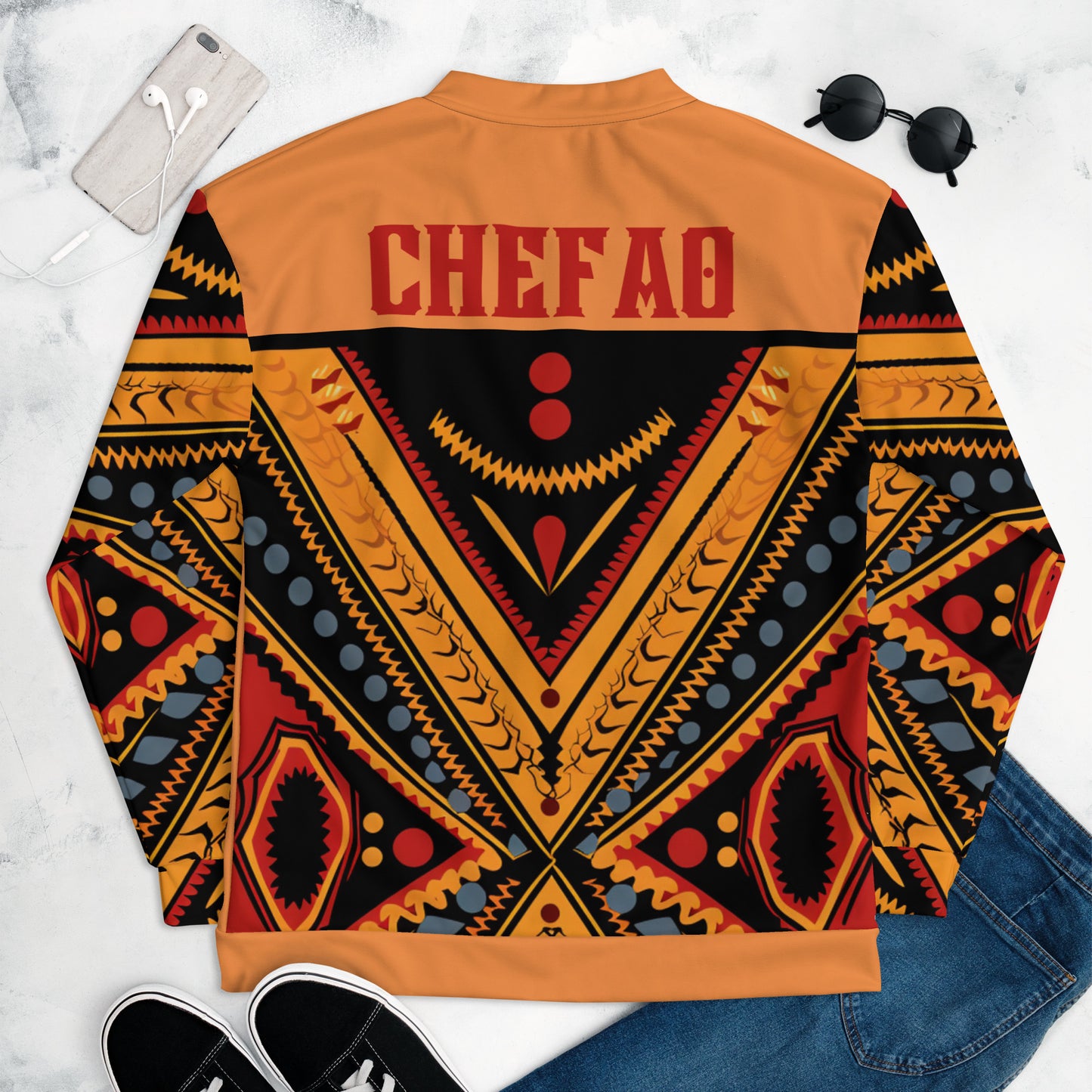 Chefao Cameroon Toghu I, Unisex Bomber Jacket