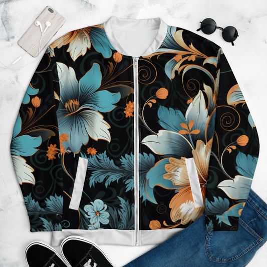 Chefao Floral I, Unisex Bomber Jacket