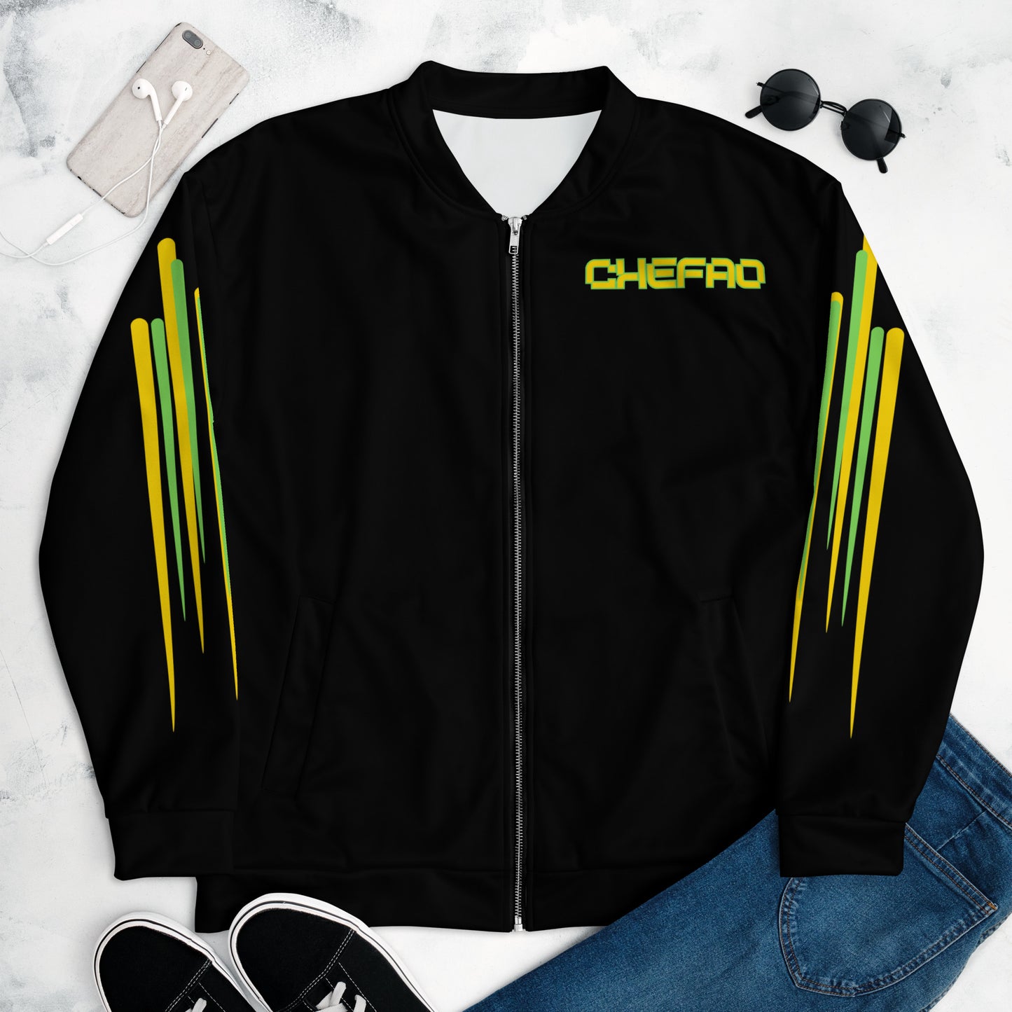 Chefao One Luv I, Unisex Bomber Jacket Black