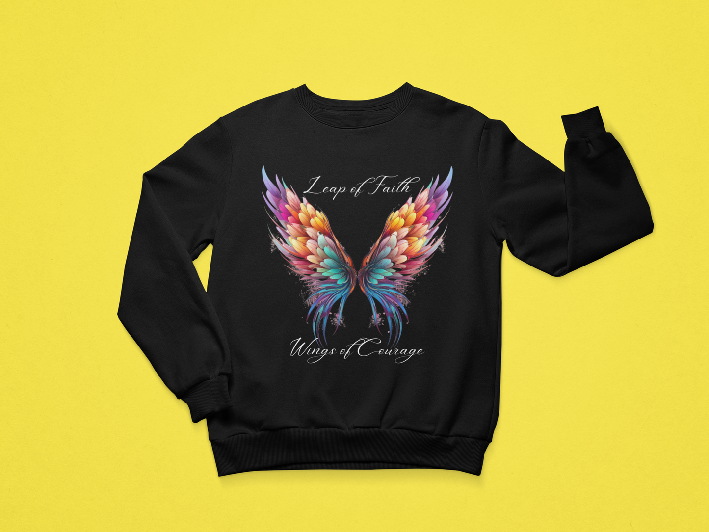 Leap of Faith, Wings of Courage, Unisex Heavy Blend Crewneck Sweatshirt