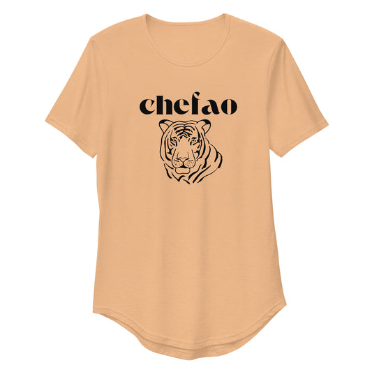 Chefao Tiger I, Men's Curved Hem T-Shirt