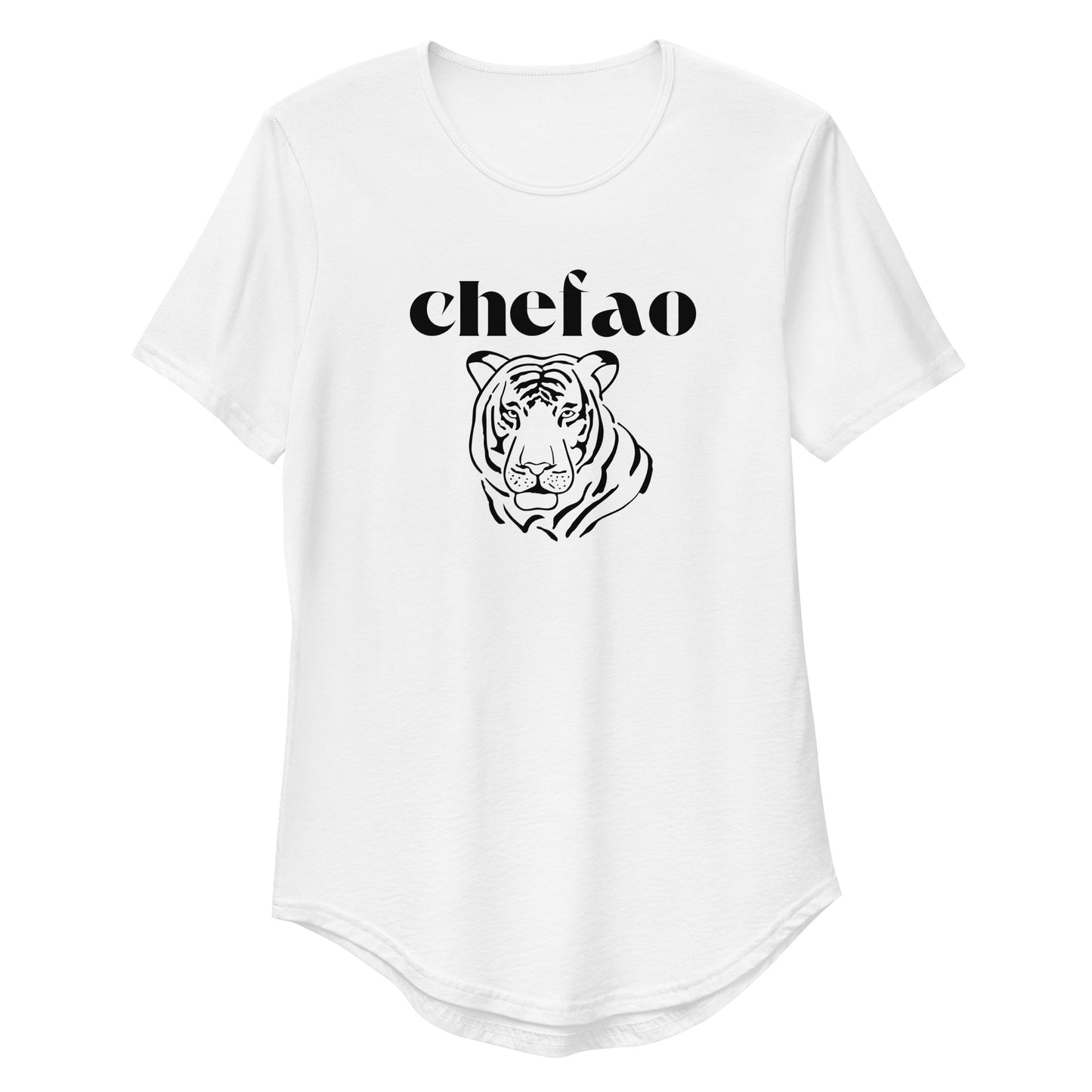 Chefao Tiger I, Men's Curved Hem T-Shirt