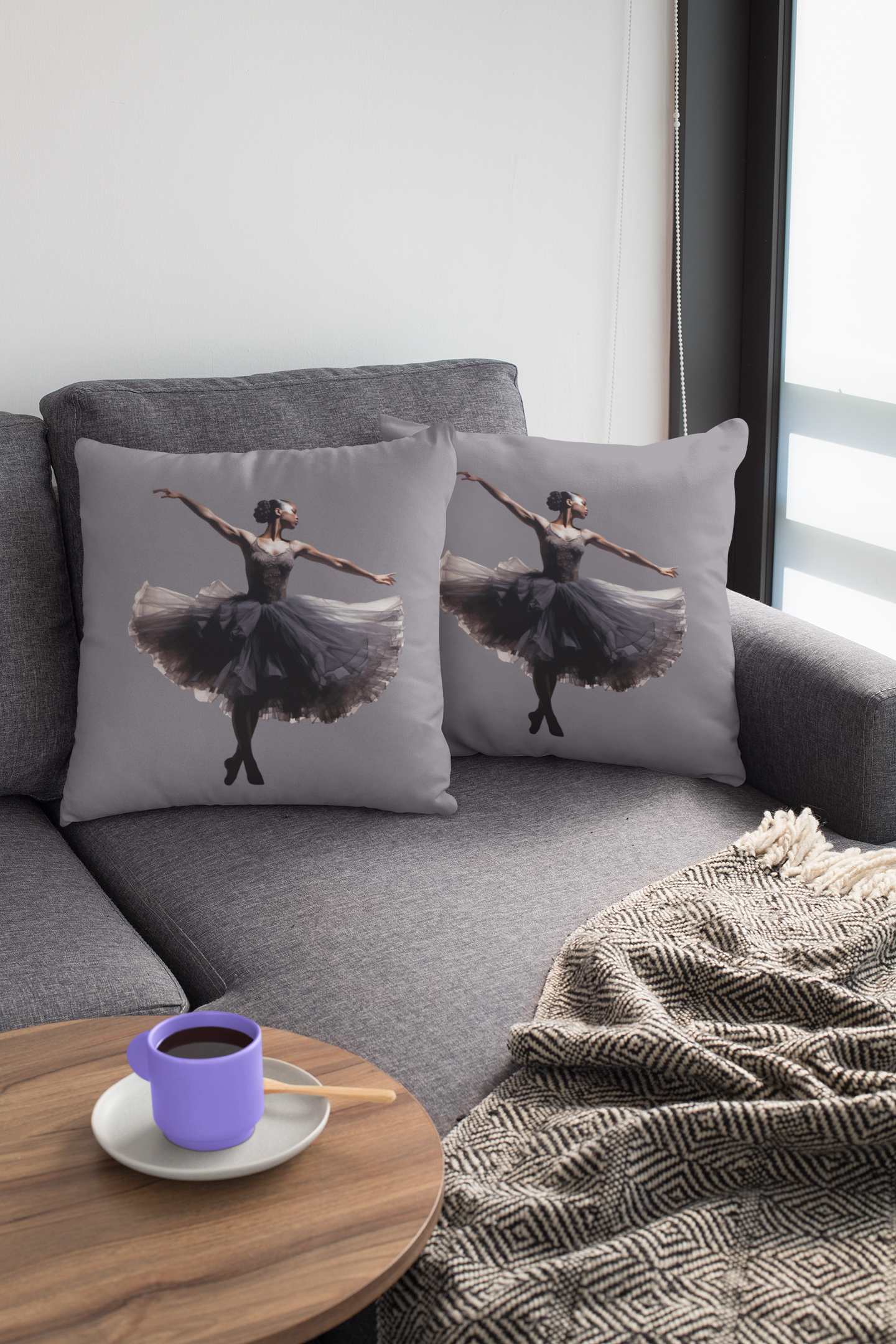 Black Swan, Spun Polyester Square Pillow