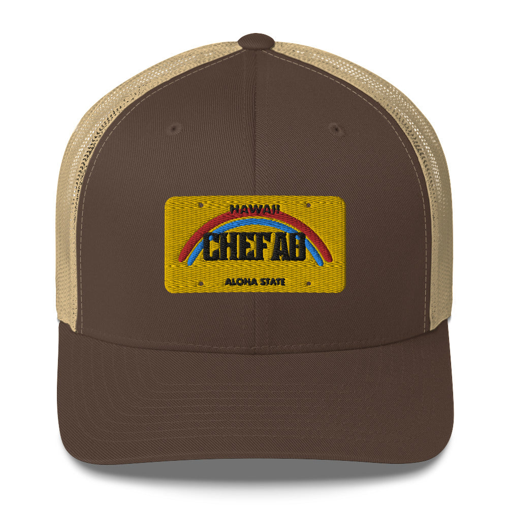 Chefao Hawaii License Plate I, Trucker Cap