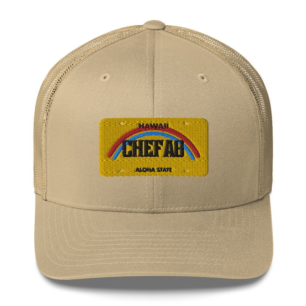 Chefao Hawaii License Plate I, Trucker Cap