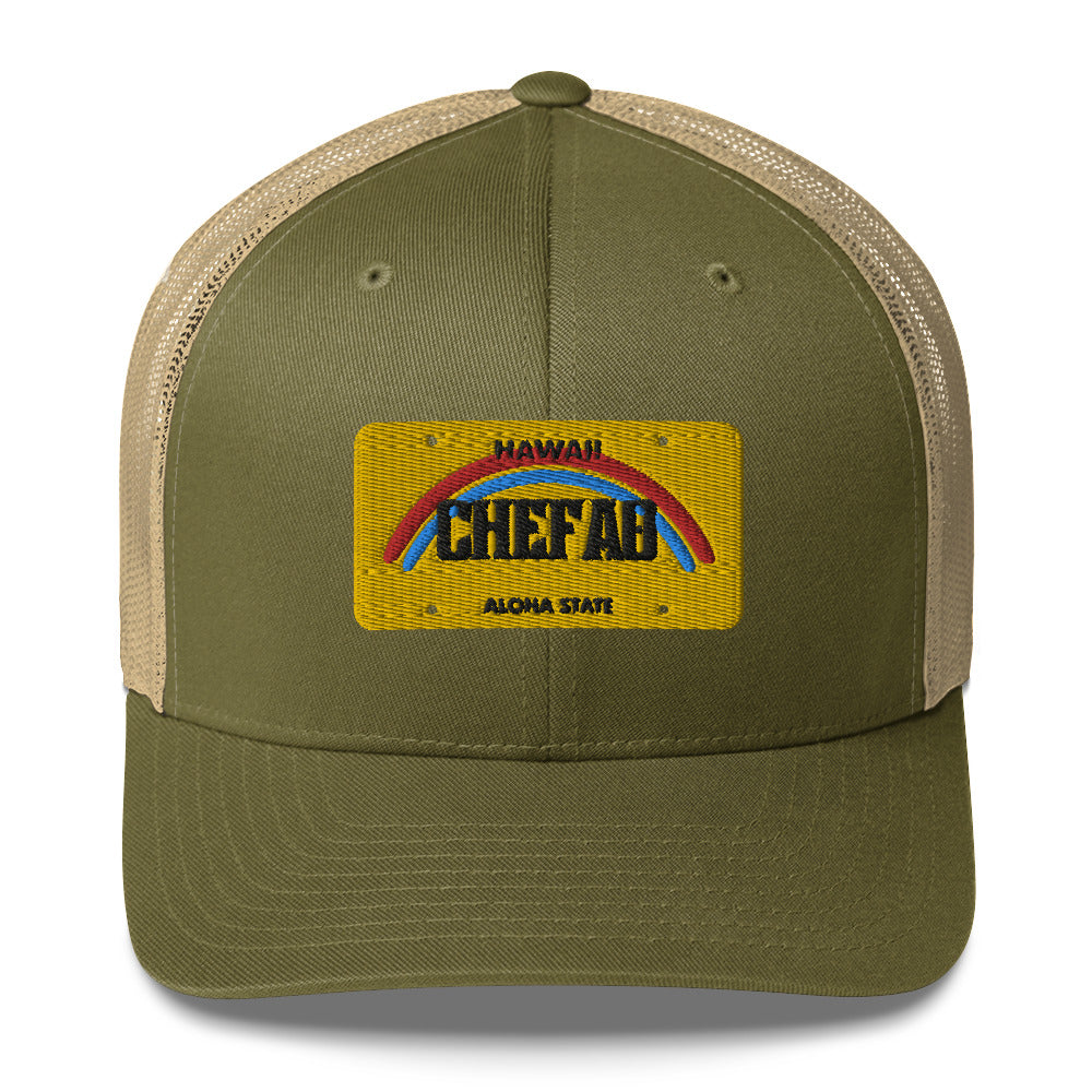 Chefao Hawaii License Plate I, Trucker Cap