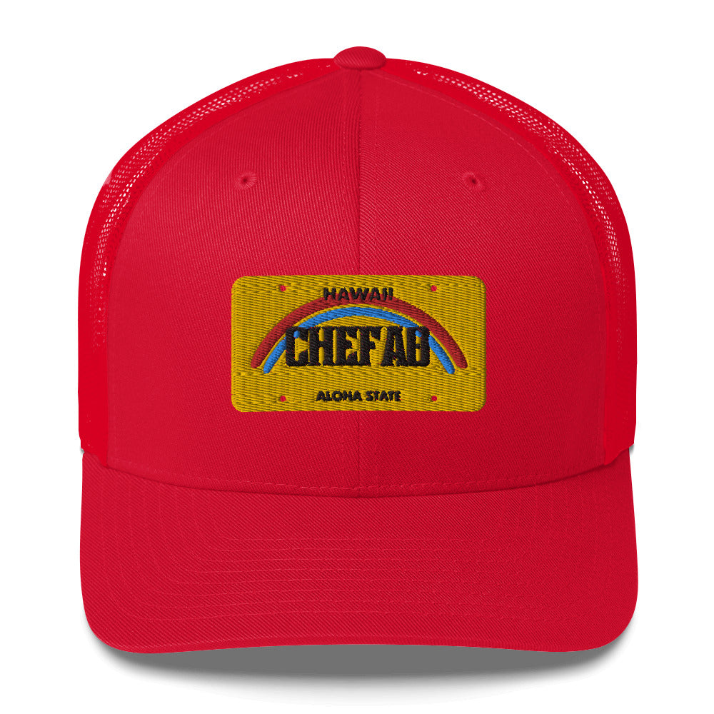 Chefao Hawaii License Plate I, Trucker Cap