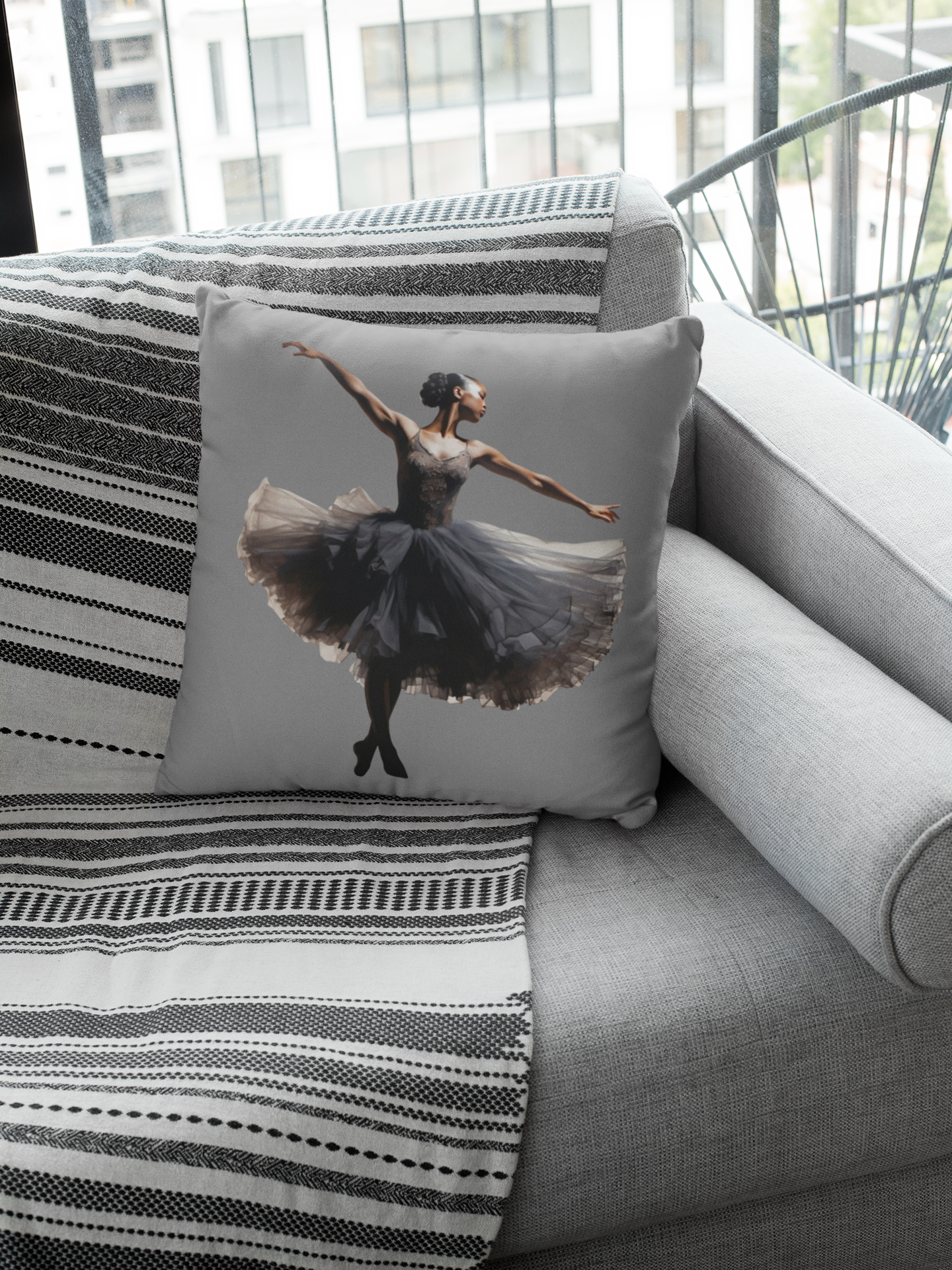 Black Swan, Spun Polyester Square Pillow
