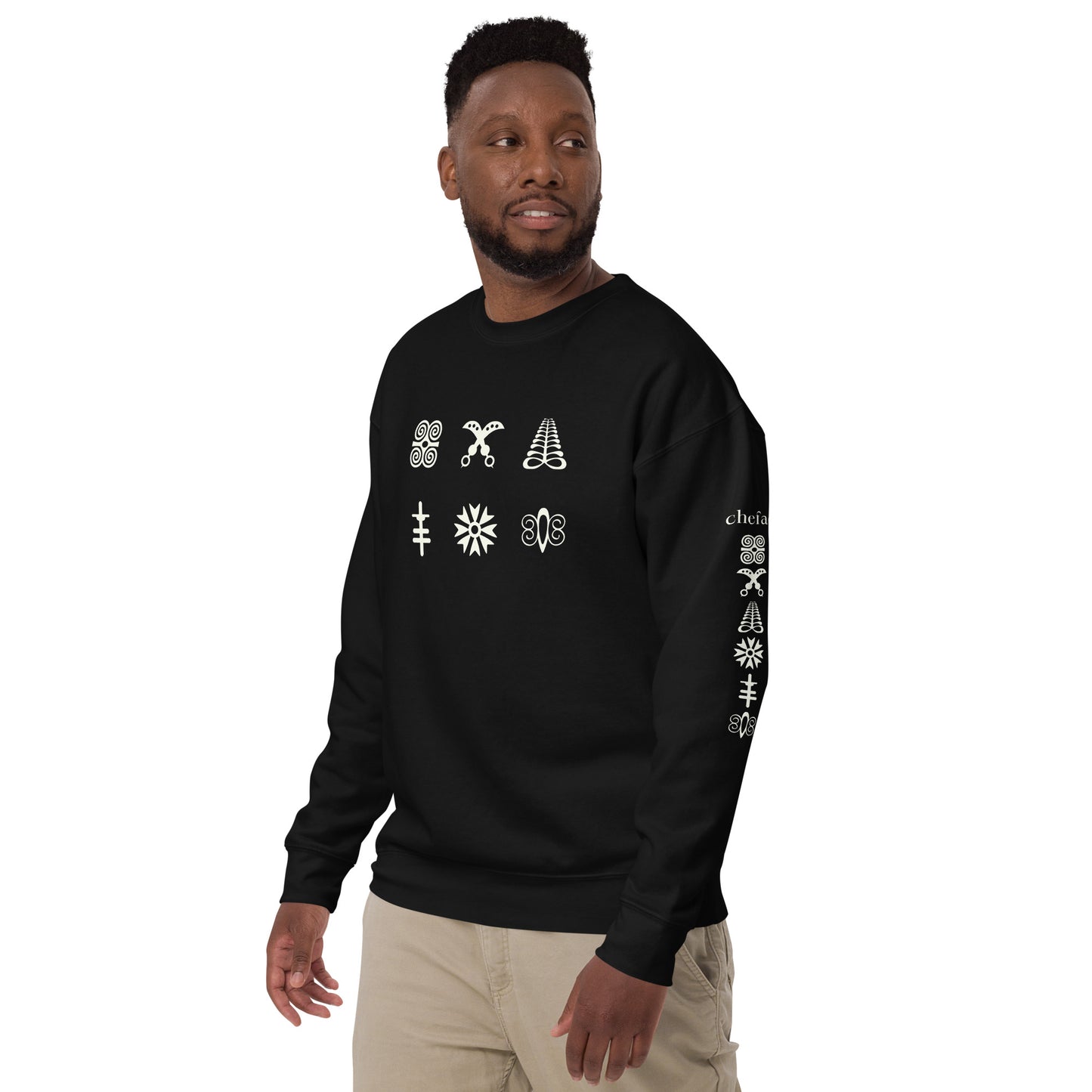 Chefao Adinkra Strength and Courage, Unisex Premium Sweatshirt