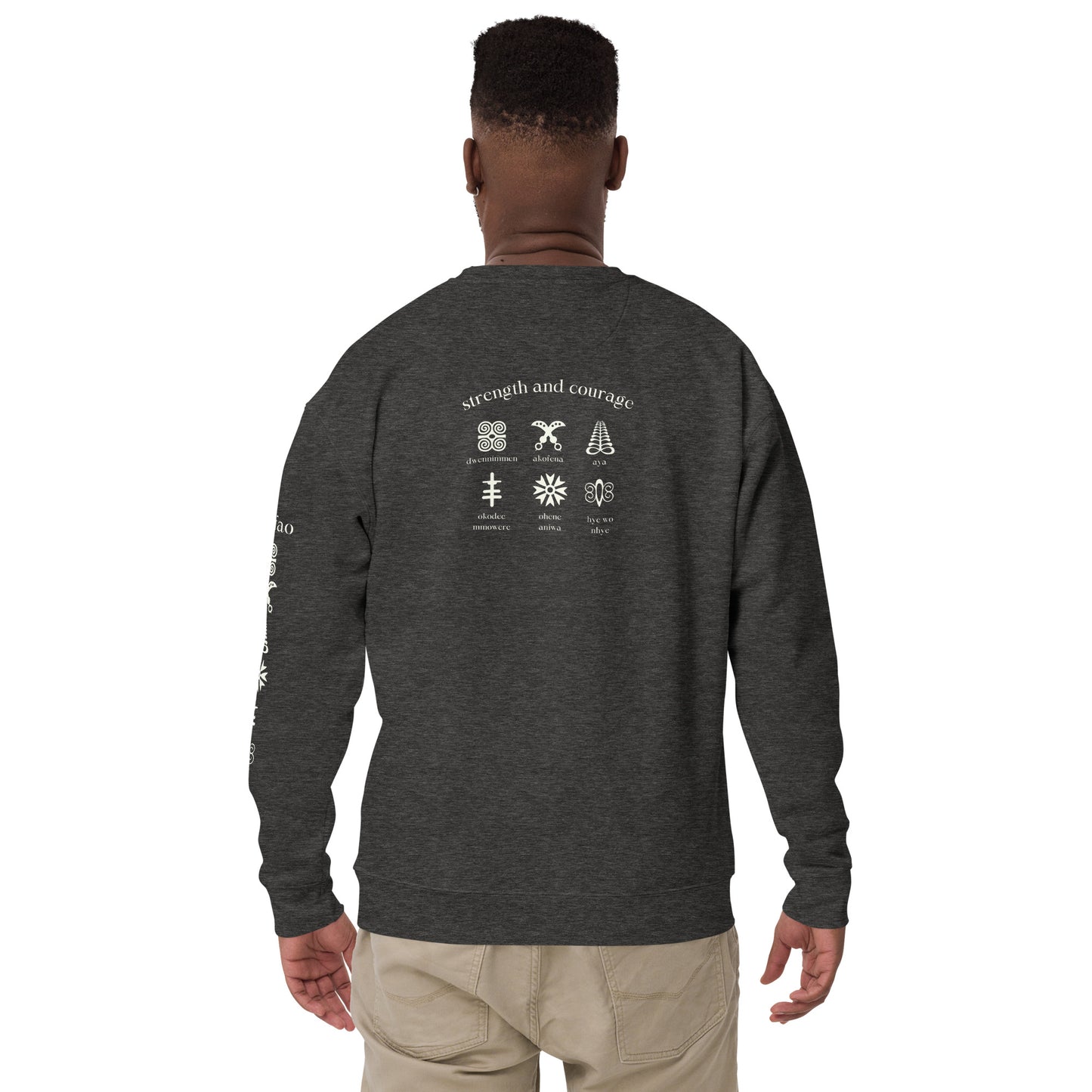 Chefao Adinkra Strength and Courage, Unisex Premium Sweatshirt